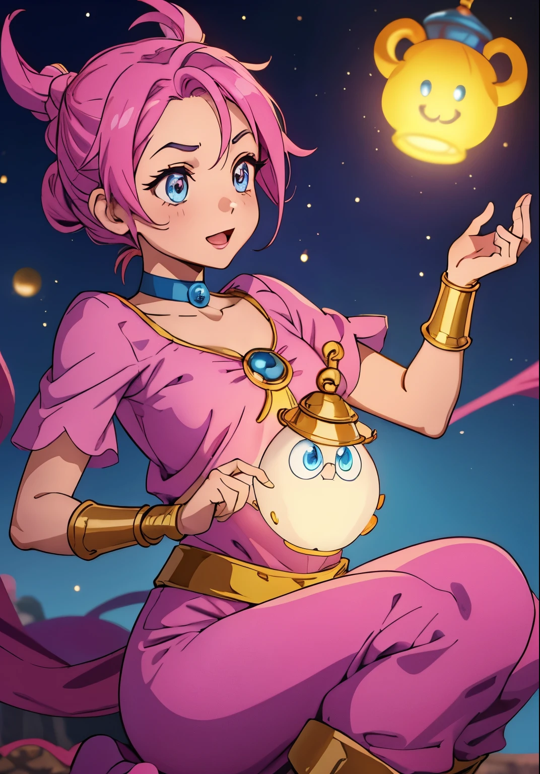 slim waist, slender torso, big pouty lips, coy smile, lips parted, blushing, almond-shaped-eyes, 4k, 8k ), ((wide hips, thick thighs)), huge breasts, boob squish, sitting on silk couch, backlit, looking at viewer, low camera lens shot (masterpiece), (best quality:1.2), absurdres, intricate details, (highly detailed skin:1.2), ((luminous)) (((vivid bold color))) ((cinematic presentation)), long curly hair, blue eyes, (((SOLO))), (((CLEAVAGE))), long braided ponytail, crystal ball on table, gypsy clothes, fortune teller, gold jewelry, silk pillows, bare shoulders