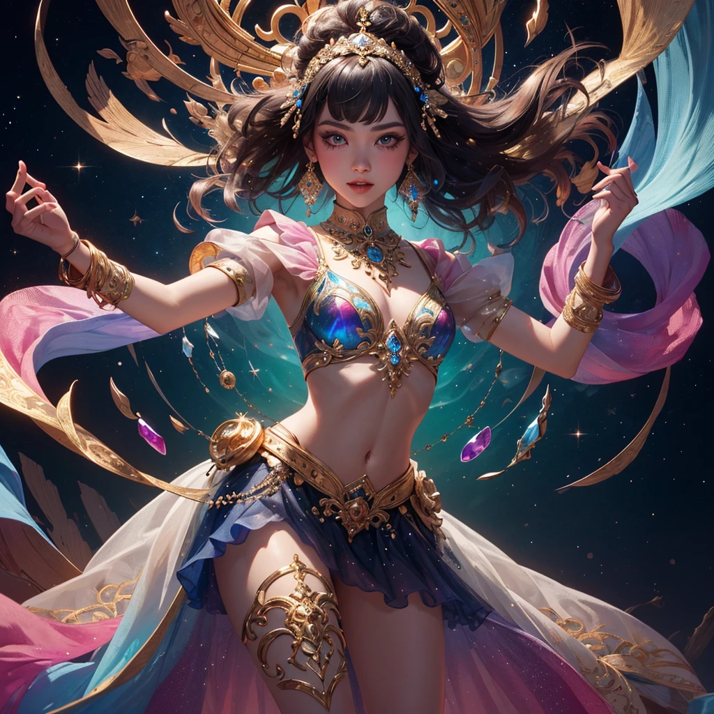 A woman plays solo beauty (A mature beauty around 30 years old) Bumpy posture, Seductive face, Meticulous facial portrayal, vivid expression, Delicate facial features, Flowers(flower sea)Dance in the dance Enchanting dance ((Crazy dance)(Classical dance)(Amazing dance)(tango)(GB dance))Beautiful posture, Full of vitality, Soaring backflip spin, Beautiful legs, Beautiful feet, Ankle ring, Amazing dance (Grab a gorgeous flower with one hand) Fashion women's clothing((long skirt)(short skirt)(kaftan)(blouse)(long trousers)(shorter pants)(vest)(Harnes)(Shawl)(Collar)(onesie)) Bare back ,Bare buttocks, 8K HD masterpiece, Highest quality, Crazy details, high resolution, Background flight( Valley Creek) Rich pictures Official aesthetic Court-level art Full body shot