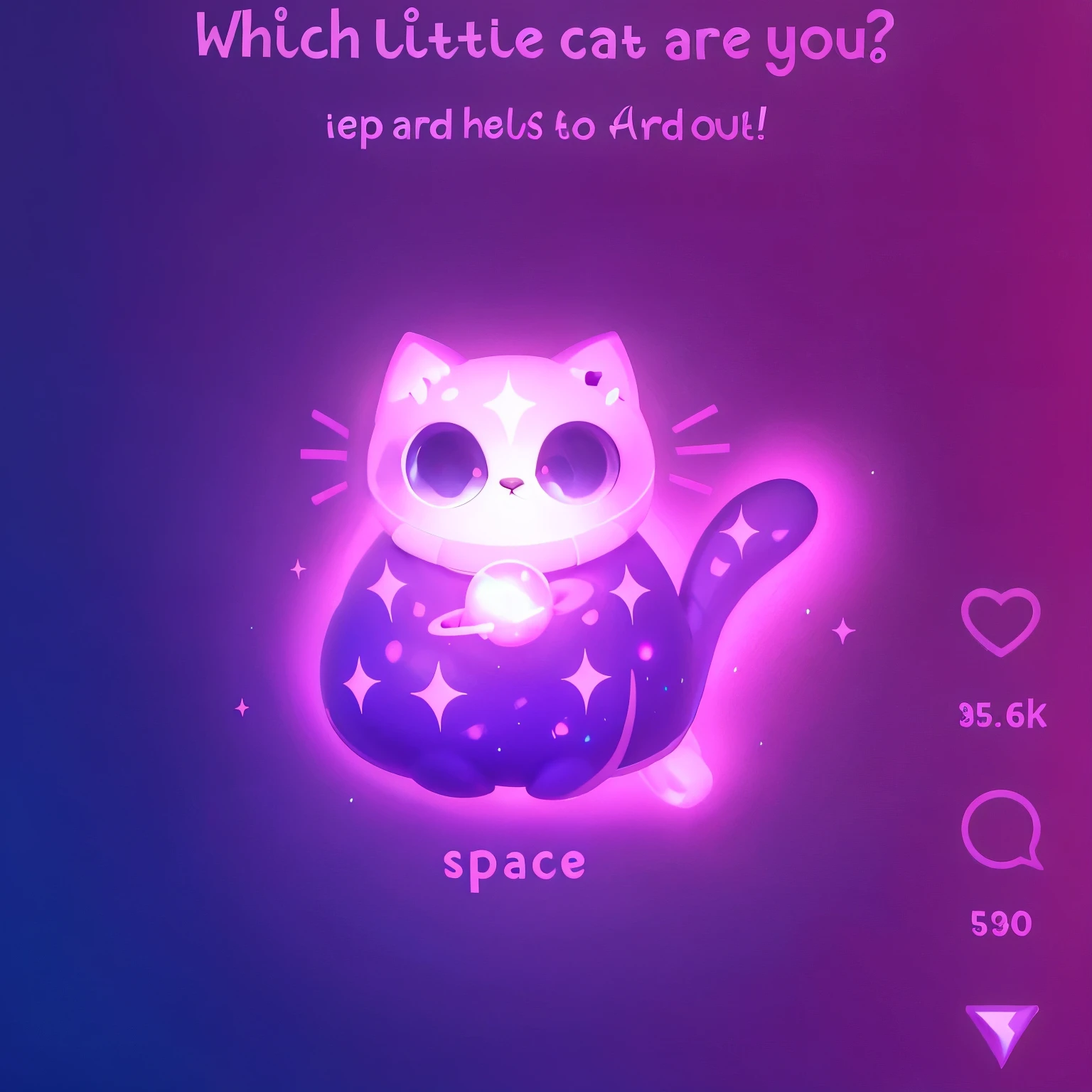 a close up of a cell phone with a cat on it, space cat, cat from the void, cat in space, kittens in outer space, purple cat, r/aww, on a galaxy looking background, 🐋 as 🐘 as 🤖 as 👽 as 🐳, holding a tiny galaxy, tiny space, kawaii cat, cat design, purplish space in background, fantasy cat with galaxy in its body,, saturn planet in its body, starts in uts body