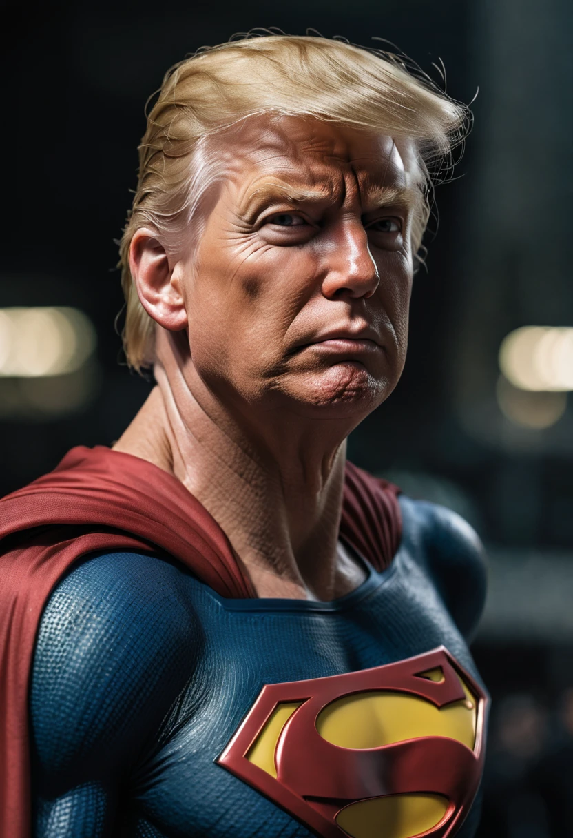 donald trump in a superman style