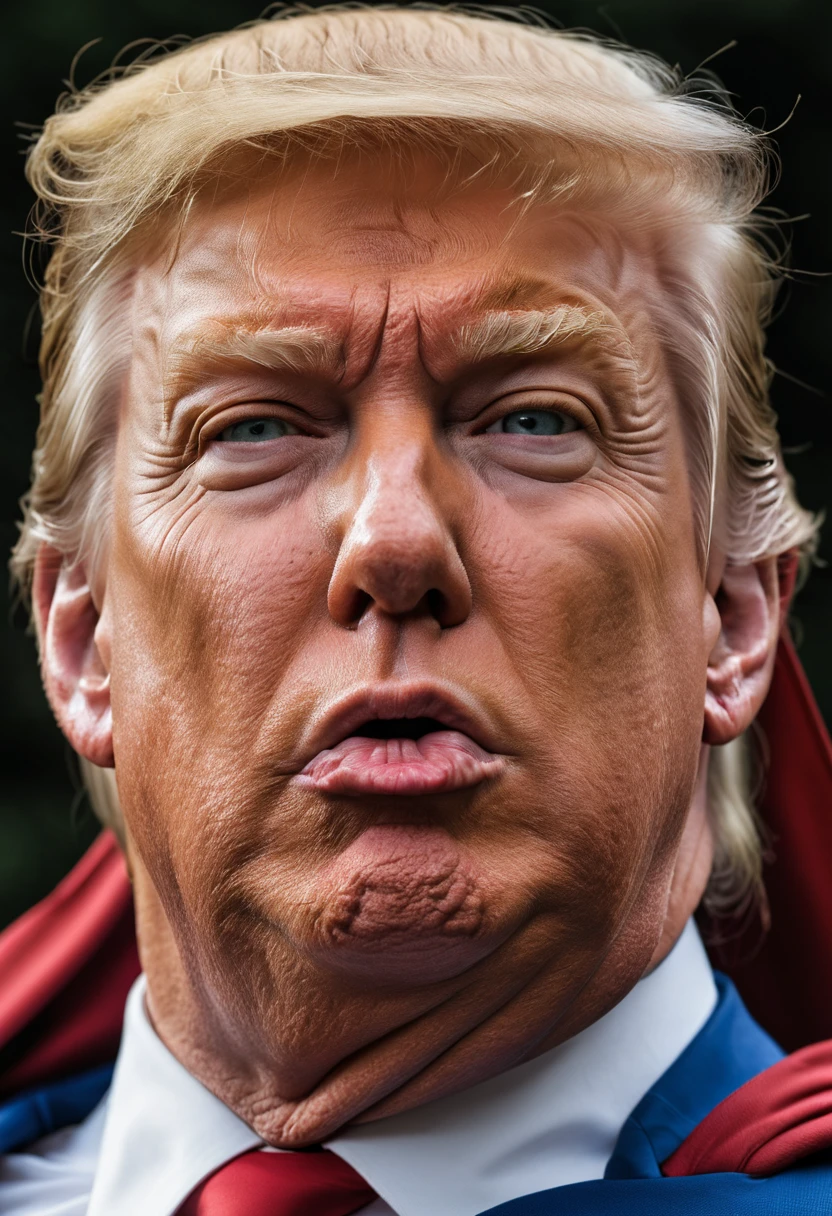 donald trump in a superman style