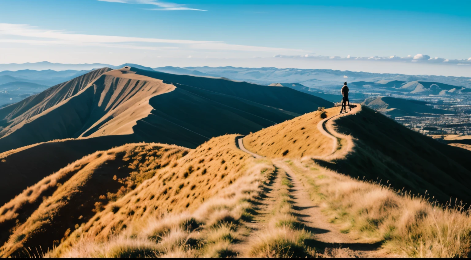 human thinking on top of a hill