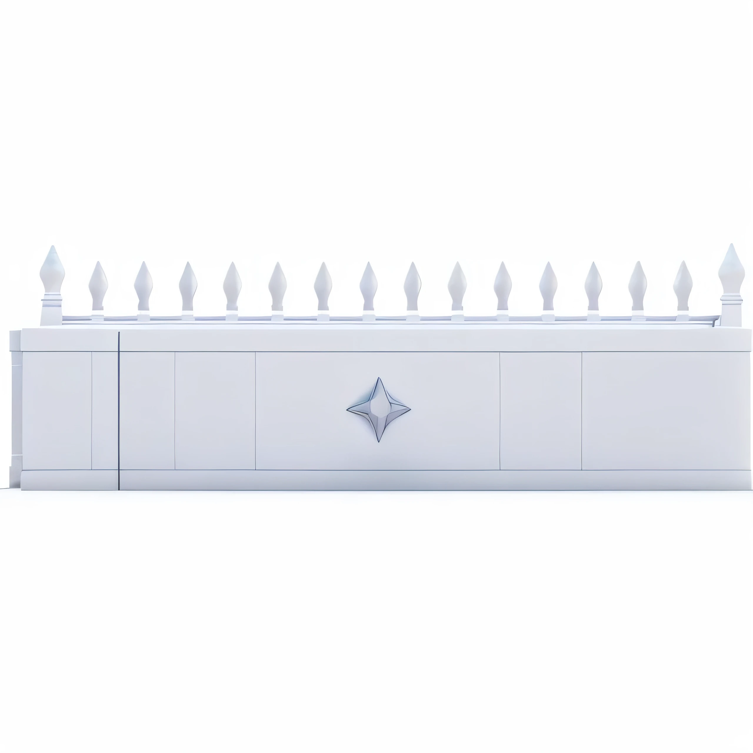 a close up of a white fence with a black background, palace background, game asset, random background scene, large white border, white border, with ornamental edges, white block fence, white border and background, crown of (((white lasers))), symmetrical crown, crown of (white lasers), temple background, seperated game asset, white picket fenceHD, (Best Detail), (Best Quality), Disney,