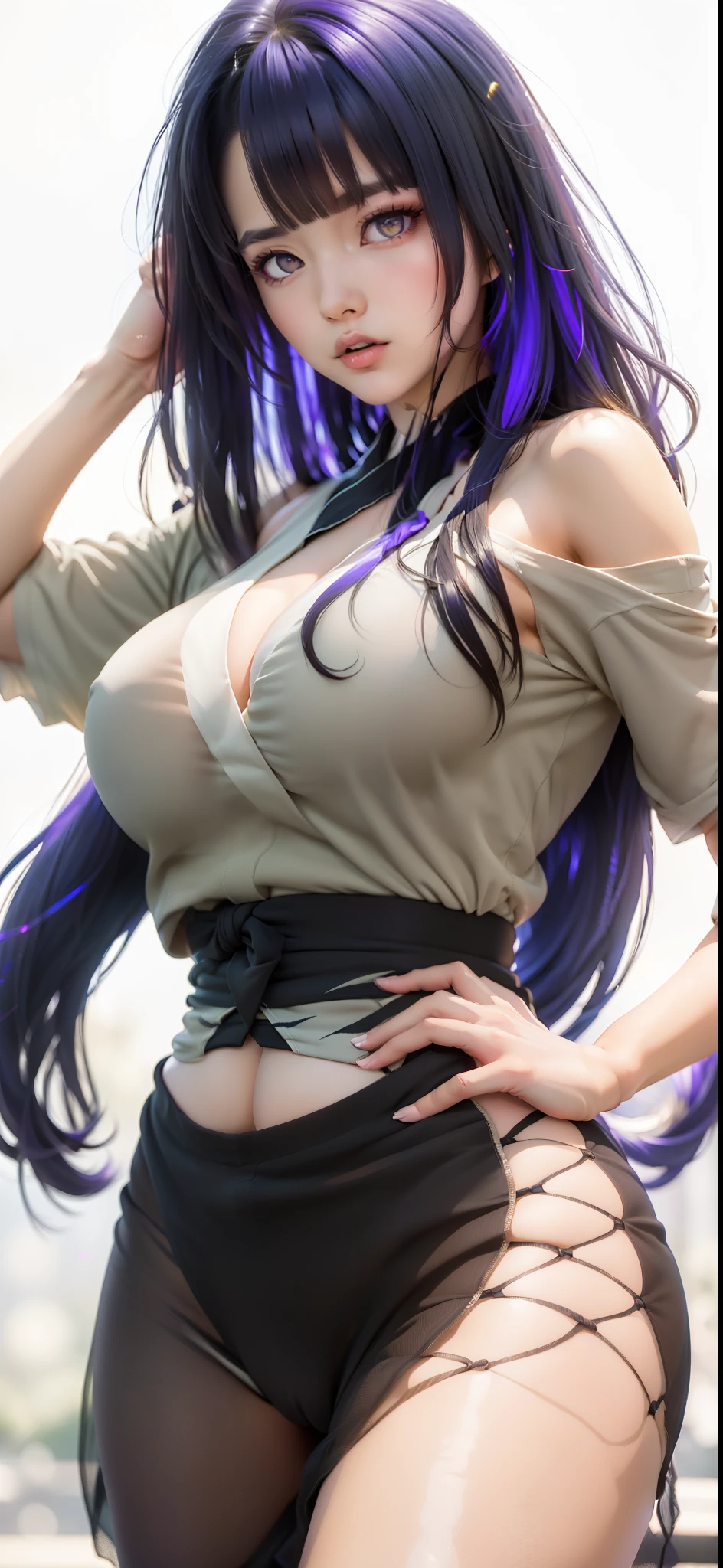 (ultra realistic photo, masterpiece of Nezuko kamado goddess of beauty, ultra detailed, glowing purple eyes), beautiful detailed face, paint, angry, excited angry expression, 8k, UHD, she has glowing purple eyes, ((hot boobs ultra gigantic nude, huge long breasts sticking out of the kimono)), erotic, she is naked, (slim and curved body, muscular abdomen, with huge long black hair and orange tips), ((sexy pink Japanese kimono, thong stuck in her pussy, pubic hair showing)), perfect curved body, Nezuko ultra-thin micro swimsuit showing pussy, pert ass, legs open, haggard, (Nezuko, Nezuko-chan, Demon Slayer art style, kimetsu no yaiba ), Sexy female anime character, (Nezuko, in her demon form, Huge breasts, giant long breasts sticking out of her clothes, her breasts sticking out of her kimono, showing her beautiful pointy breasts), (length of ultra giant breasts goes down to her toned belly, she has leaf tattoos running down her sexy erotic naked body), futuristic micro underwear, Demon Slayer rui fanart, wielding kunai, Marin Kitagawa Fanart, clean and detailed anime art, a very beautiful berserker woman, by Kamagurka, professional art, perfect detail, (Nezuko Kamado in her demonic form showing her giant and hairy pussy, based on the Demon Slayer kimetsu no yaiba), professional photo taken up close, juicy, succubus, naughty, showing pussy, porn, micro panties tucked in showing part of her big pussy, she is (naked), great clear lighting on her body), (((transparent micro panties, showing giant smooth pussy tucked in, pussy))), little sun mark on her private parts, marked pussy. environment: dark, purple lightning, purple thunder, lightning