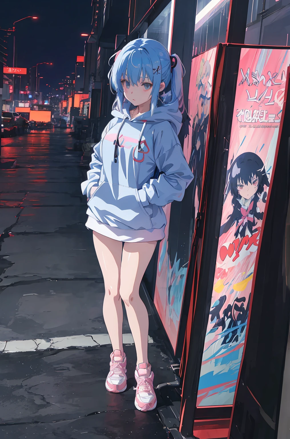 anime girl in the rain with a backpack and a backpack, anime style 4 k, cyberpunk anime girl in hoodie, 4k anime wallpaper, anime art wallpaper 8 k, anime art wallpaper 4k, anime art wallpaper 4 k, anime wallpaper 4k, anime wallpaper 4 k, anime style. 8k, badass anime 8 k, digital cyberpunk anime art