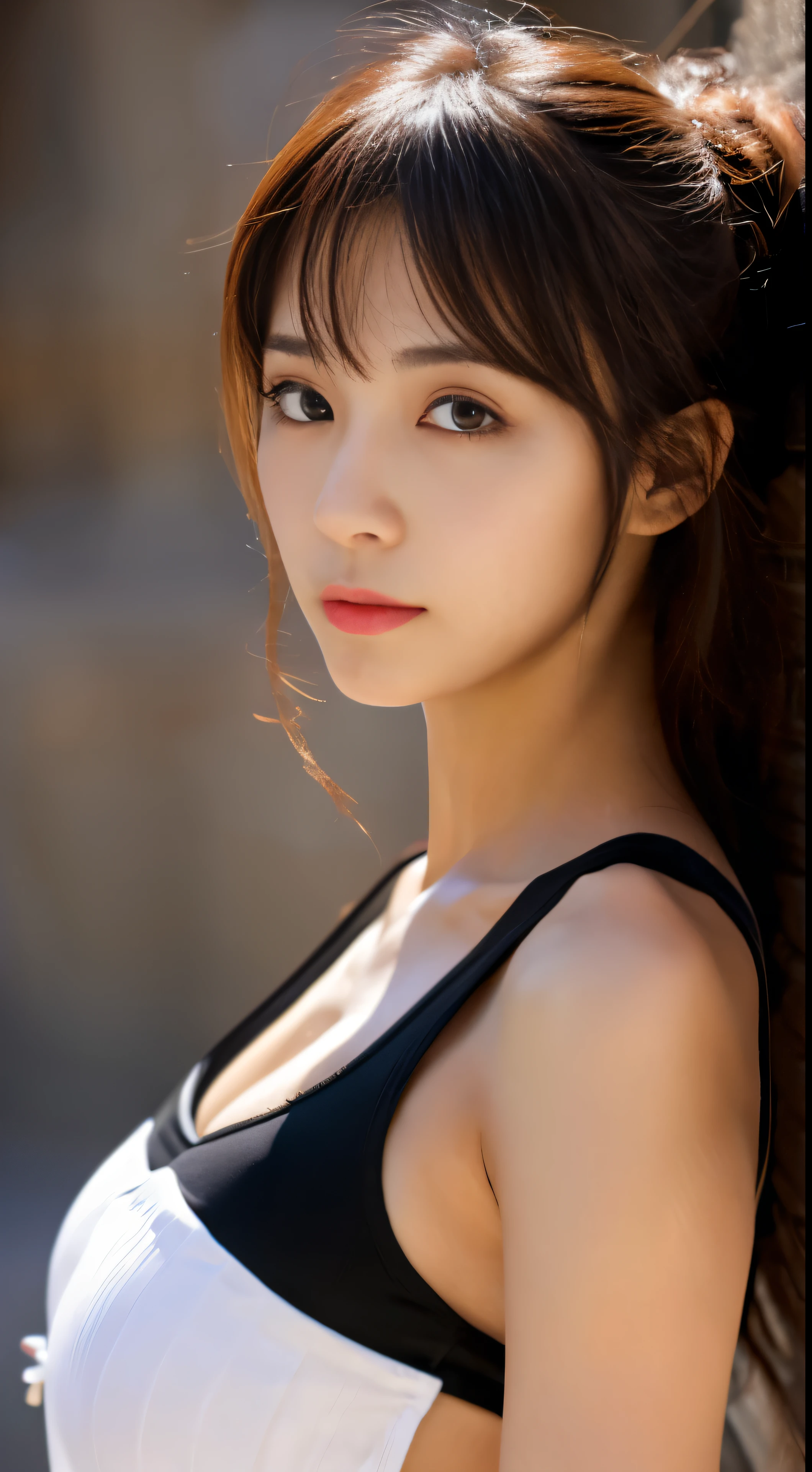 Best Shots,Kendo costume, Martial arts,dougi, Black belt, Beautiful Girl,Beautiful face,Female sexy, Sweat,Not wearing a mask,Chestnut hair,Beautiful face詳細,Full body high resolution image, very nice finished image,