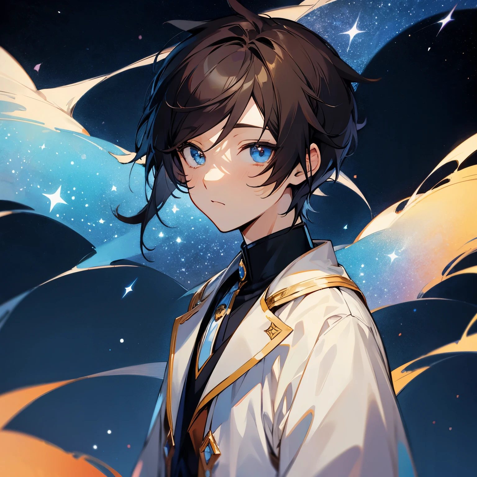 Anime boy starry sky dark hair
