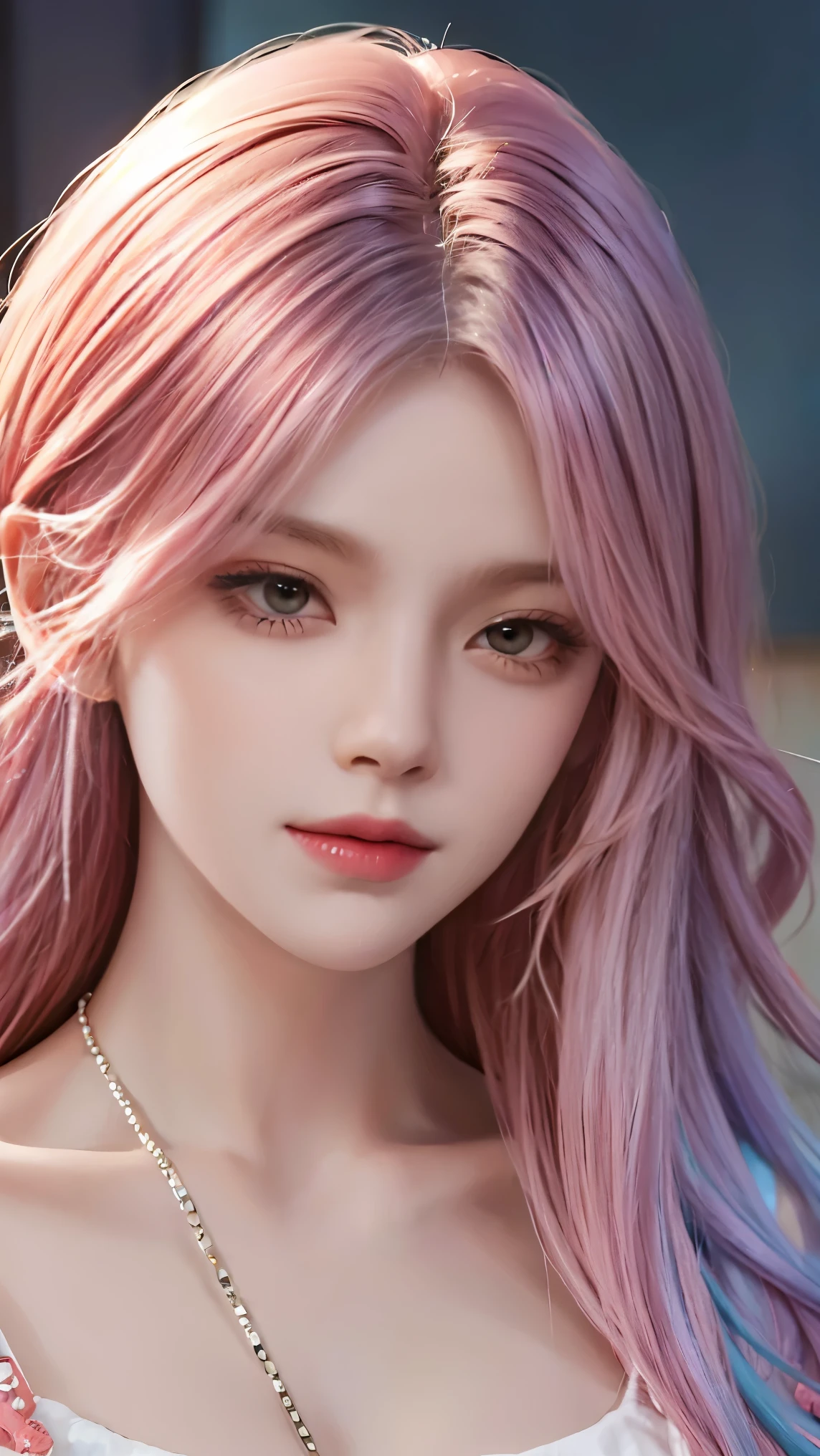The color hair，The upper part of the body，the detail，high light