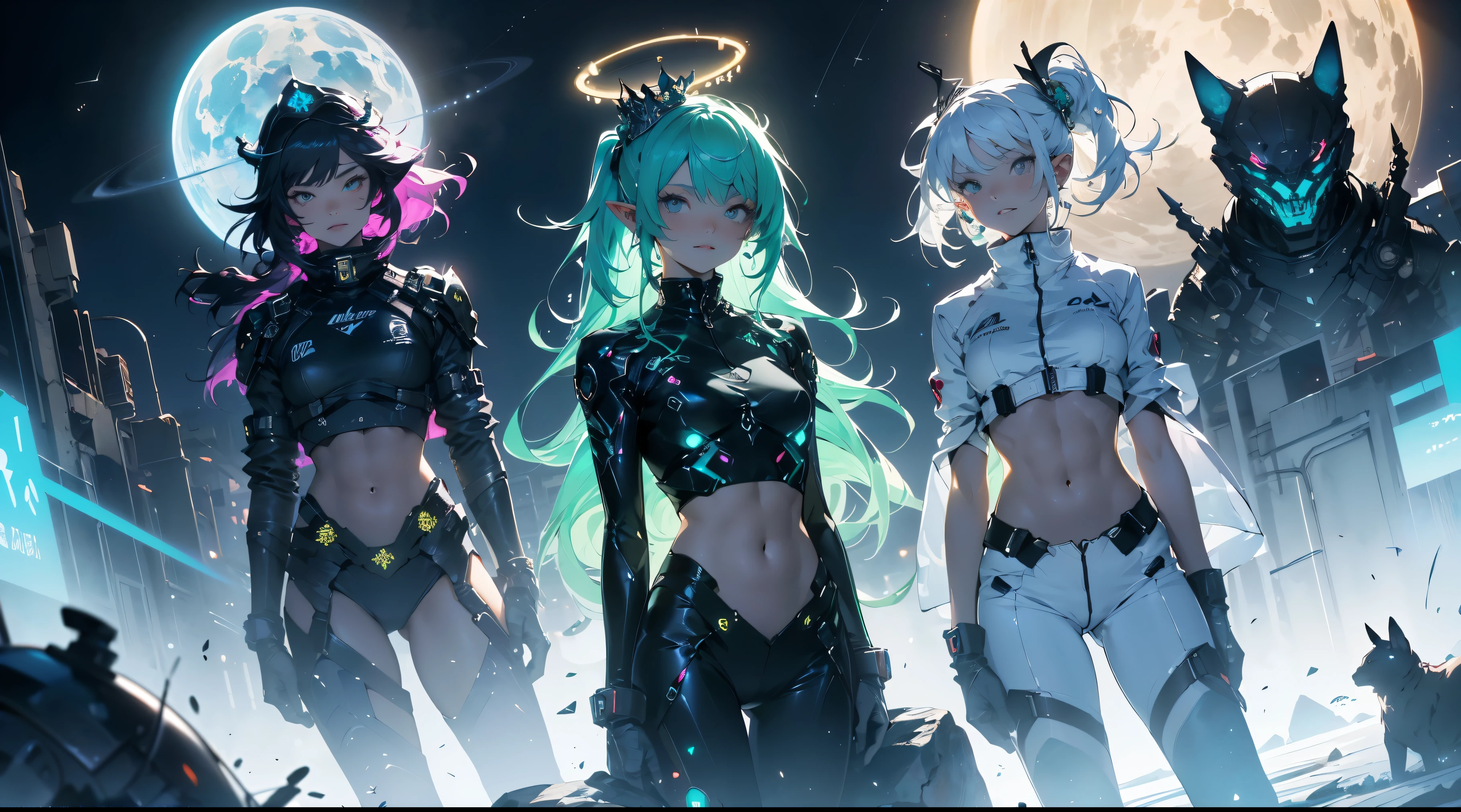 celestial labyrinth enchanted path, three cat girls, cute face, completely naked, excessive green neon glowing jewlery, extreme abs, technology, girlfriends, naked, enigmatic essence secrets of the unknown, very detailed, ornaments, cluttered scene, magical energies, glowing halo, advanced robots, transparent jacket, cute faces,two beautiful skinny elf girls, completely naked, neon grean and teal haircolor, space buns, giant green and black octopus tentacles touching the girls, extreme abs, cute face, naked, city, cityscape, ancient ruins,a red and black succubus looking at the sky, burst of color, cute face, beautiful, magical, detailed outfit, extreme abs, jewlery, flaming crown, planets, moons, stars, space themes, magical energies, burst of color, prismatic light, urban culture, futuristic city, churches, catedrals, dream like, beautiful,spirit animal, ornamental, detailed, spirit animal, glowing, starlight, divine, complex scene, cluttered scene, spirit animal, divine animal, glowing ancient symbols of wisdom, neurotic, summoning circle, ritual of fertility,spirit animal, ornamental, detailed, spirit animal, glowing,