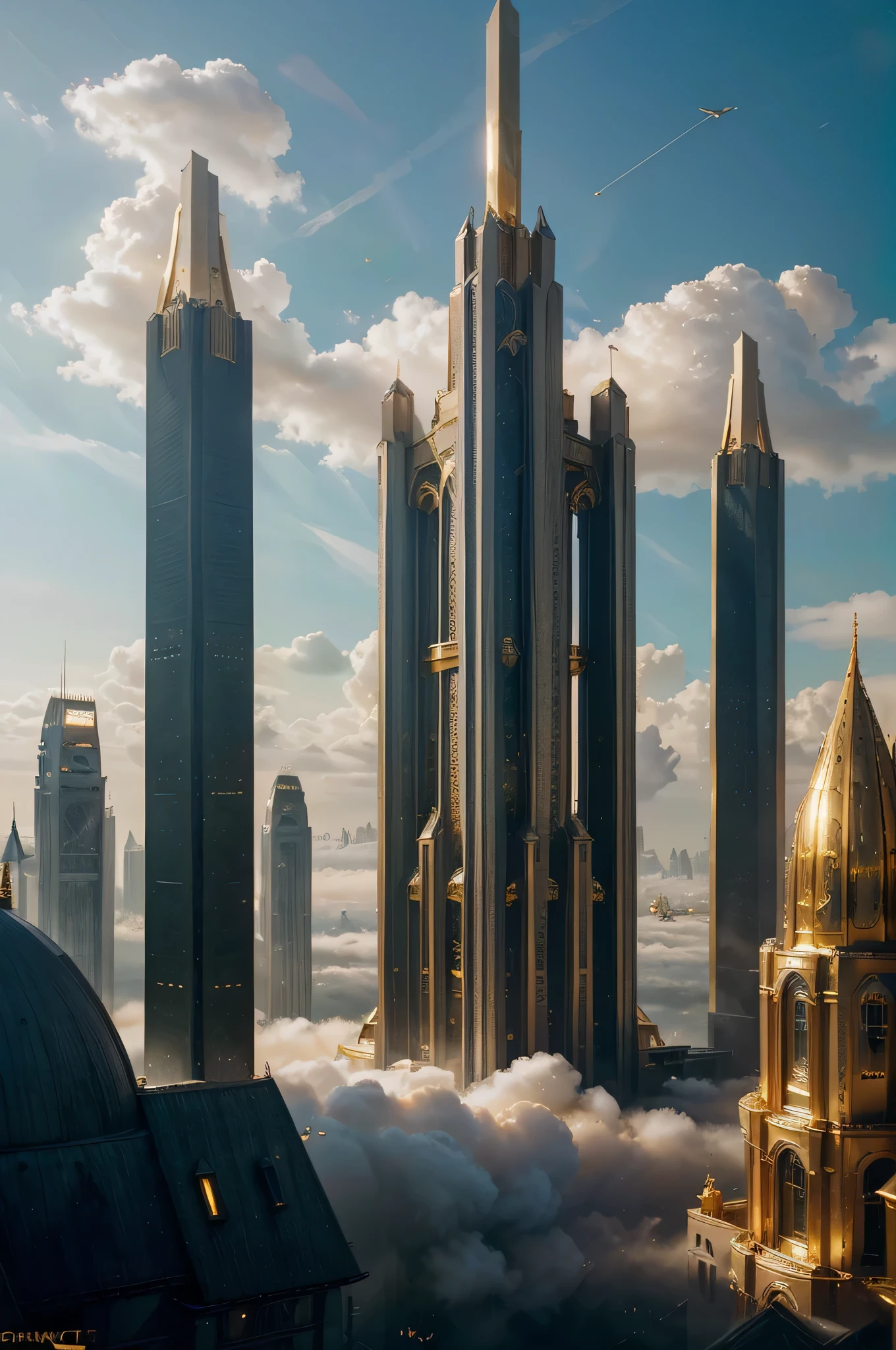 fantasia, ((In the style of Greg rutkowski)), Anjos Celestiais, ((new sky, Nova Terra)), ((Futuristic architecture)): Heavenly Mansions of Gold and Crystal rising above vibrant forests, inhabited by magical creatures and light energy. The crystal rooftops reflecting the ouroen sunrays, casting a light show through the landscape. fantasia: ((Greg rutkowski style)), ((clouds in the sky)), ((Futuristic architecture)), Glory of God, Poder e Honra, (army of angels), (retrofuturism), (Cottagecore), ( all of pure ouro), ((inspirado em H.r. Giger)), (mist near the ground, rolando ao longe), ((esplendor glorioso rolando)), Celestial City of Gold and resplendent Crystal fantasia: ((Greg rutkowski style)), ((clouds in the sky)), ((Futuristic architecture)), Glory of God, Poder e Honra, (army of angels), (retrofuturism), (Cottagecore), ( all of pure ouro), ((inspirado em H.r. Giger)), (mist near the ground, rolando ao longe), ((altura igual, comprimento, e largura)), ((esplendor glorioso rolante)), Cidade Celestial de Ouro e cristal resplandecente /imagine prompt: Uma cidade gigantesca, (spaceship), (Forma do cubo), ((ouro and crystal)), (Futuristic Architecture,the Middle East), ((Jardins suspensos)), damask pattern, ouro, jade, jaspe, quartzo, rose ouro, safira, akos maior, aerial photography, tiro de corpo inteiro, fantastical realism, angelcore, hiper realismo, brilho sonhador, refletor /imagine prompt: Uma cidade gigantesca, (spaceship), (Forma do cubo), ((ouro and crystal)), (Futuristic, the Middle East architecture), (Jardins suspensos), (Torres muito altas), damask pattern, ouro, jaspe, safira, quartzo, rose ouro, akos maior, aerial photography, tiro de corpo inteiro, fantastical realism, ouroen hour fantasia: ((Greg rutkowski style)), ((clouds in the sky)), ((Futuristic architecture)), (Inspired by the Middle East architecture), Glory of God, Poder e Honra, (army of angels), (retrofuturism), (Cottagecore), ( all of pure ouro), ((inspirado em H.r. Giger)), (fog near gro Fanta