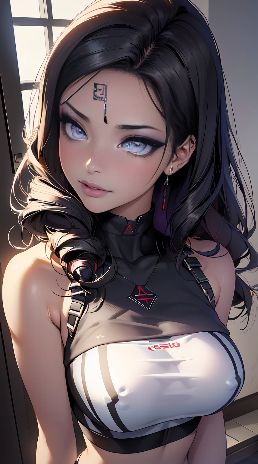 goth girl,1girl,((extremely fofo and beautiful black haired anime goth girl)),((())),(seios grandes:1.2),((((cabelo ondulado preto:1.35,cabelos absurdamente longos e despenteados,messy hair,cabelos internos coloridos,ear breathing)))),((heterocromia:1.5, (Purple_olho and red_olho))),intrincado olhos,beautiful detailed olhos,symmetrical olhos,Big olhos:1.5,((gordura)),(((Pele Lustrosa:1.5,pele brilhante: 1.5,pele bronzeada,pele brilhante,very pele brilhante,corpo brilhante,plastic glitter skin,exaggerated pele brilhante,pele iluminada))),(abdome inferior da aranha,cintura estreita,quadril largo,corpo atletico,pernas infladas,coxas grossas,corpo detalhado,(Rosto detalhado)),
fofo,Sacanagem,sedutor,Erotic,(NSFW),
Zettai Ryouiki,Roupas reveladoras,mostrar pele,((Sports bra with plunging neckline,bra black)),(Tiny black floss),(((sombra preta,Delineador Preto Espesso,Long, dramatic eyelashes,black lips,intrincado makeup))),(((intrincado outfit,intrincado clothes))),
(dynamic pose:1.0),Embarrassed,(Centrado,scale to fit dimensions,rule of thirds),
Inside,Interior,((black gothic bedroom)),scenecy:1.25,((intrincado scenecy)),((winter decorations)),Christmas tree,
(Enfeites de inverno brilhantes),Altas,foco nítido,(ultra detalhado,extremamente detalhado),(Arte Fotorrealista:1.37),(extremamente detalhado CG unity 8k wallpaper),(((cores vibrantes,tema vibrante))),(intrincado),(master part),(best quality),