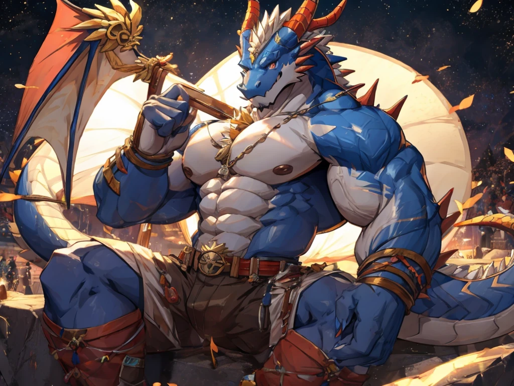 Incredibly beautiful muscular dragon with legendary appearance.