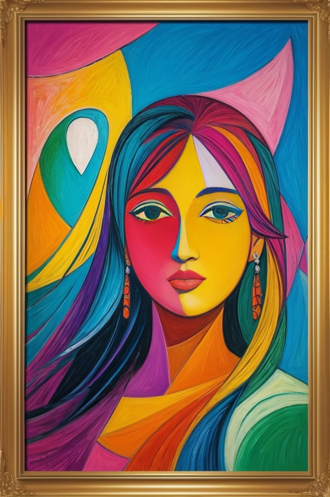 Criar quadro a oleo com cores vivas a imitar o estilo Picasso