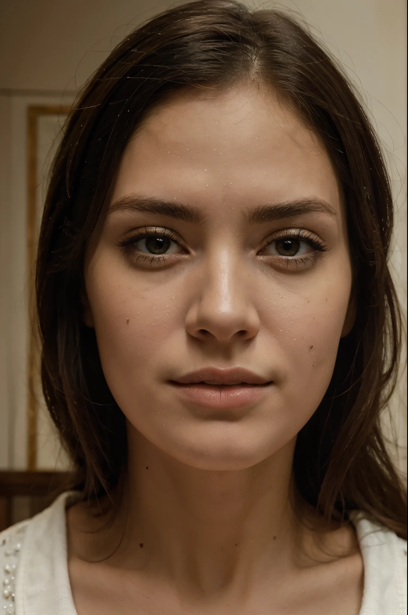 beautiful woman, detailed and hyper-realistic face, perfect facial proportions, smooth and flawless skin, captivating eyes, defined eyebrows, delicate nose, luscious lips, (best quality,4k,8k,highres,masterpiece:1.2),ultra-detailed,(realistic,photorealistic,photo-realistic:1.37),cinematic lighting, warm color tones, natural lighting, intricate detail, highly realistic, digital art, oil painting style, portrait