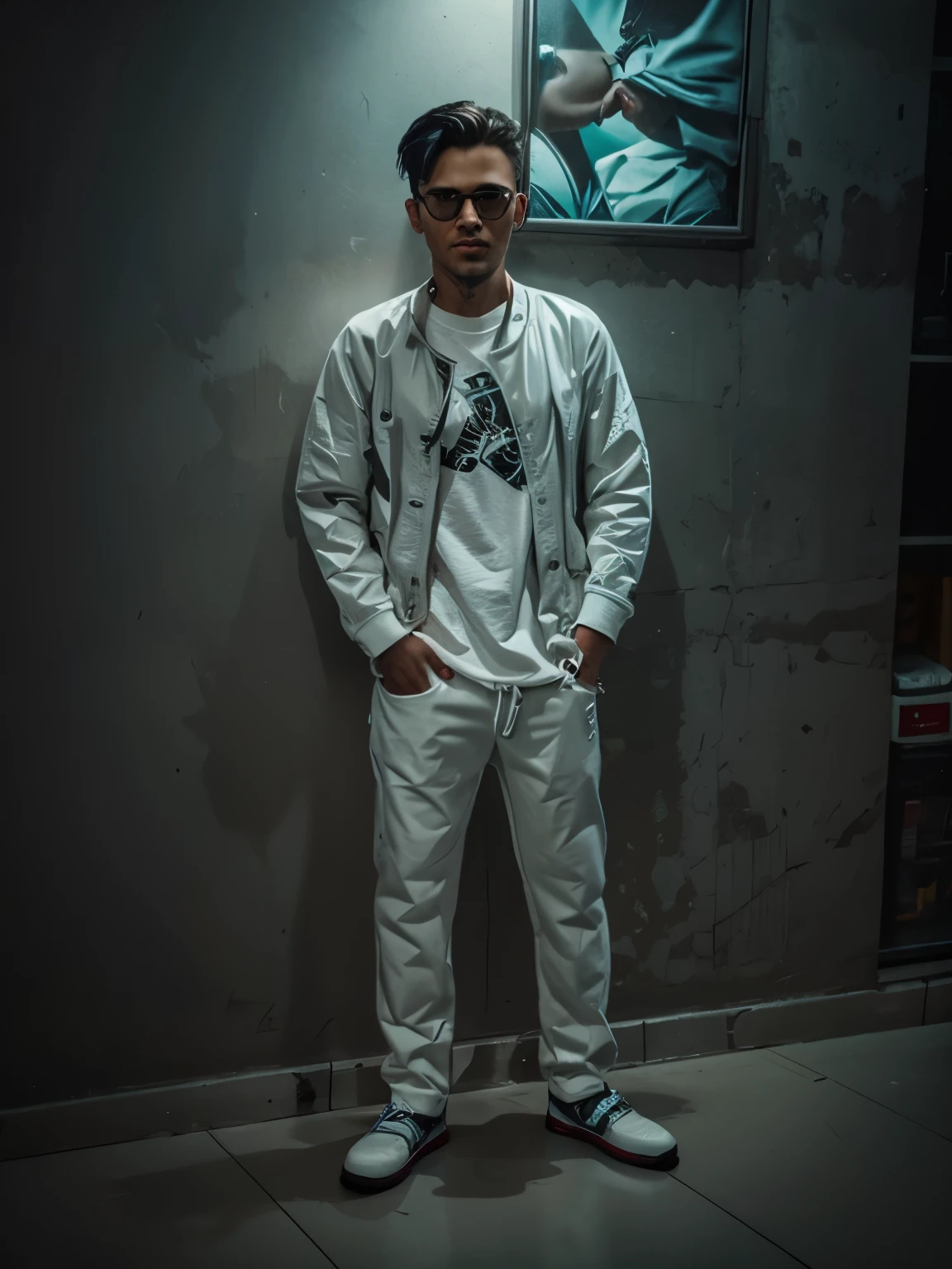 Change background cyberpunk handsome
boy, 8k,
