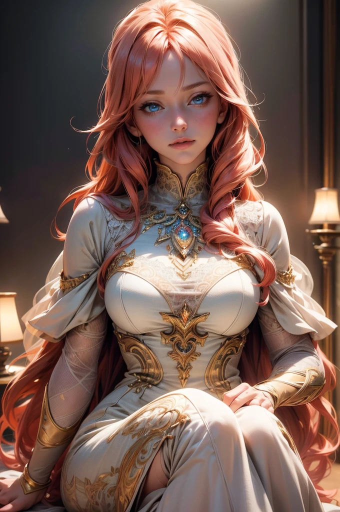 {-erro_de_anatomia:1.0}(best quality,4k,8k,highres,masterpiece:1.2), ultra-detailed, (realistic,photorealistic,photo-realistic:1.37), mature milf, illyasviel von einzbern, redhead hair, full body, vibrant colors, glowing skin, mesmerizing eyes, elegant pose, enchanting background, delicate lace dress, surreal lighting, ethereal atmosphere, mystical aura, intricate details, artistic medium, digital illustration, fantasy, anime