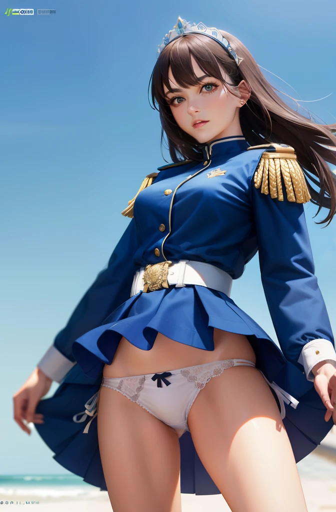 rialistic photo、Real Images、Top image quality、1girl in, sayla mass, Elegant,Spread Leg,Show white panties, masutepiece, Convoluted,Ultra mini skirt、White panty、 Realistic, Best Quality, absurderes, high face detail, Perfect eyes, 18 years old, Cowboy Shot, , Vibrant colors, White uniform, Skirt