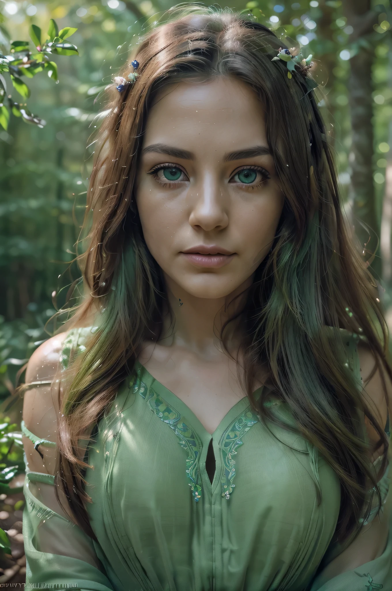 (nsfw:1.5), soft-lighting, A forest elf woman blends into the trees, skin that is the color of the bark, green hugh, perfect camouflage, almost magical, invisibly hidden in the woods, staring back at me. on her thighs in the dark woods, mossy with, real toad stools, a full body shot, (Realistic fantasy rendering in a forest), matte painting portrait photo, Realistic fantasy photography, (lust:9.0), mini tiger striped micro bikini, open, cleavage, hot photos in green thong, sweedish super model, with a stern look , very beautiful style, very pretty model, beautiful and smiling, candid picture, beautifull, cute seductive stare, very seductive pose, modeling shoot, stern, modern beauty, with lovely look, candid photo, female with white hair, almond shaped eyes, fairy creature, luminescent blue eyes, wearing a sheer gown, gown is a thin vail of plant like material, with green veins. Sexy dress covering all of her body, see through clothing made of plant like material, leaves covering her privates sexy image, wide hips, big chest, lovely, crown made of ivy, ivy underwear, elf that is part fairy
