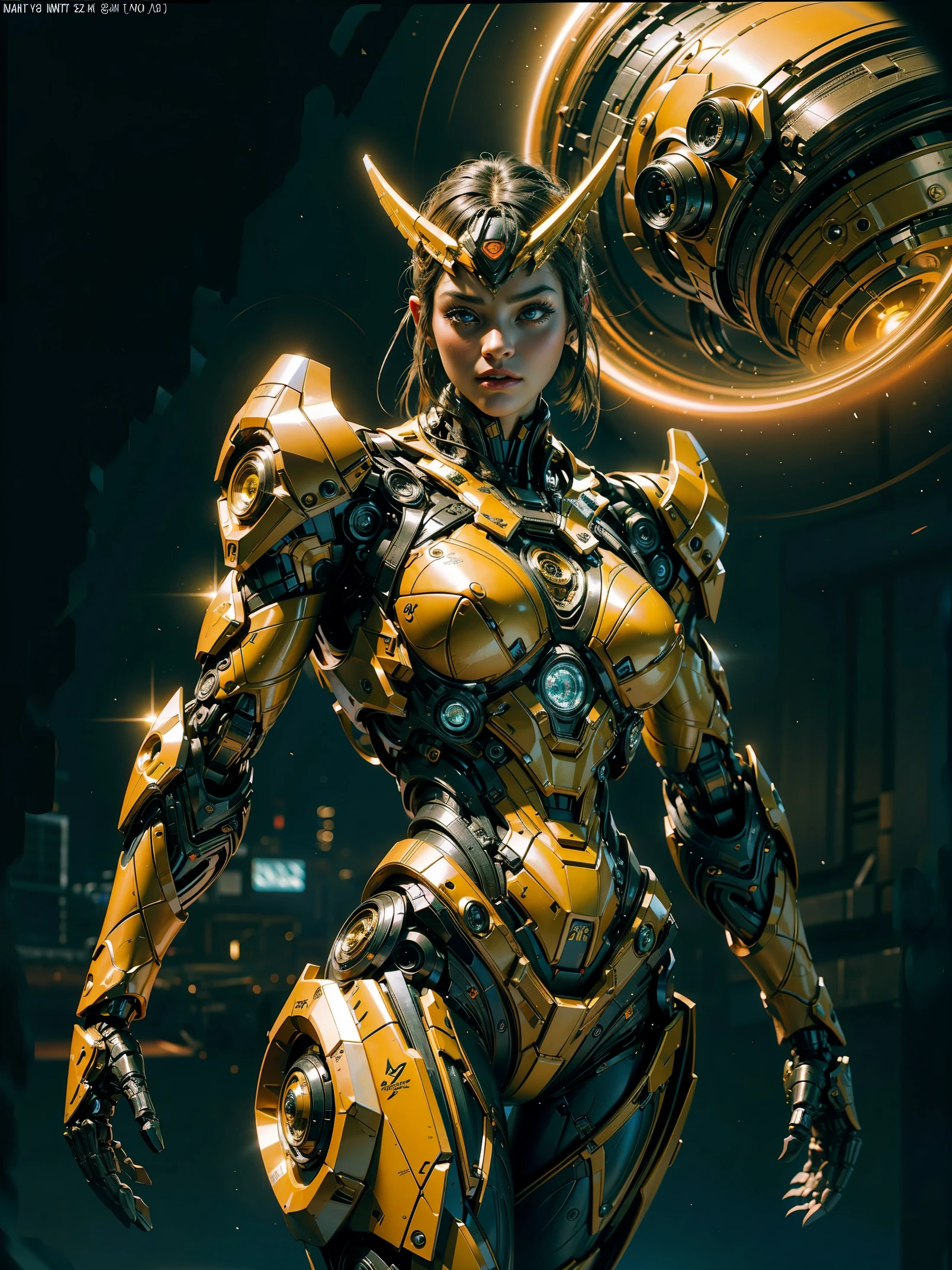 Cinematic, hyper-detailed, and insanely detailed, this artwork captures the essence of a bald hairless muscular female android girl. Beautiful color grading, enhancing the overall cinematic feel. Unreal Engine brings her anatomic cybernetic muscle suit to life, appearing even more mesmerizing. With the use of depth of field (DOF), every detail is focused and accentuated, drawing attention to her eyes and the intricate design of the anatomic cybernetic muscle suit . The image resolution is at its peak, utilizing super-resolution technology to ensure every pixel is perfect. Cinematic lighting enhances her aura, while anti-aliasing techniques like FXAA and TXAA keep the edges smooth and clean. Adding realism to the anatomic cybernetic muscle suit, RTX technology enables ray tracing. Additionally, SSAO (Screen Space Ambient Occlusion) gives depth and realism to the scene, the girl's anatomic cybernetic muscle suit become even more convincing. In the post-processing and post-production stages, tone mapping enhances the colors, creating a captivating visual experience. The integration of CGI (Computer-Generated Imagery) and VFX (Visual Effect brings out the anatomic cybernetic muscle suit's intricate features in a seamless manner. SFX (Sound Effects) complement the visual artistry, immersing the viewer further into this fantastic world. The level of detail is awe-inspiring, with intricate elements meticulously crafted, the artwork hyper maximalist and hyper-realistic. Volumetric effects add depth and dimension, and the photorealism is unparalleled. The image is rendered in 8K resolution, ensuring super-detailed visuals. The volumetric lightning adds a touch of magic, highlighting her beauty and the aura of her anatomic cybernetic muscle suit in an otherworldly way. High Dynamic Range (HDR) technology makes the colors pop, adding richness to the overall composition. Ultimately, this artwork presents an unreal portrayal of a super muscled cybernetic female android