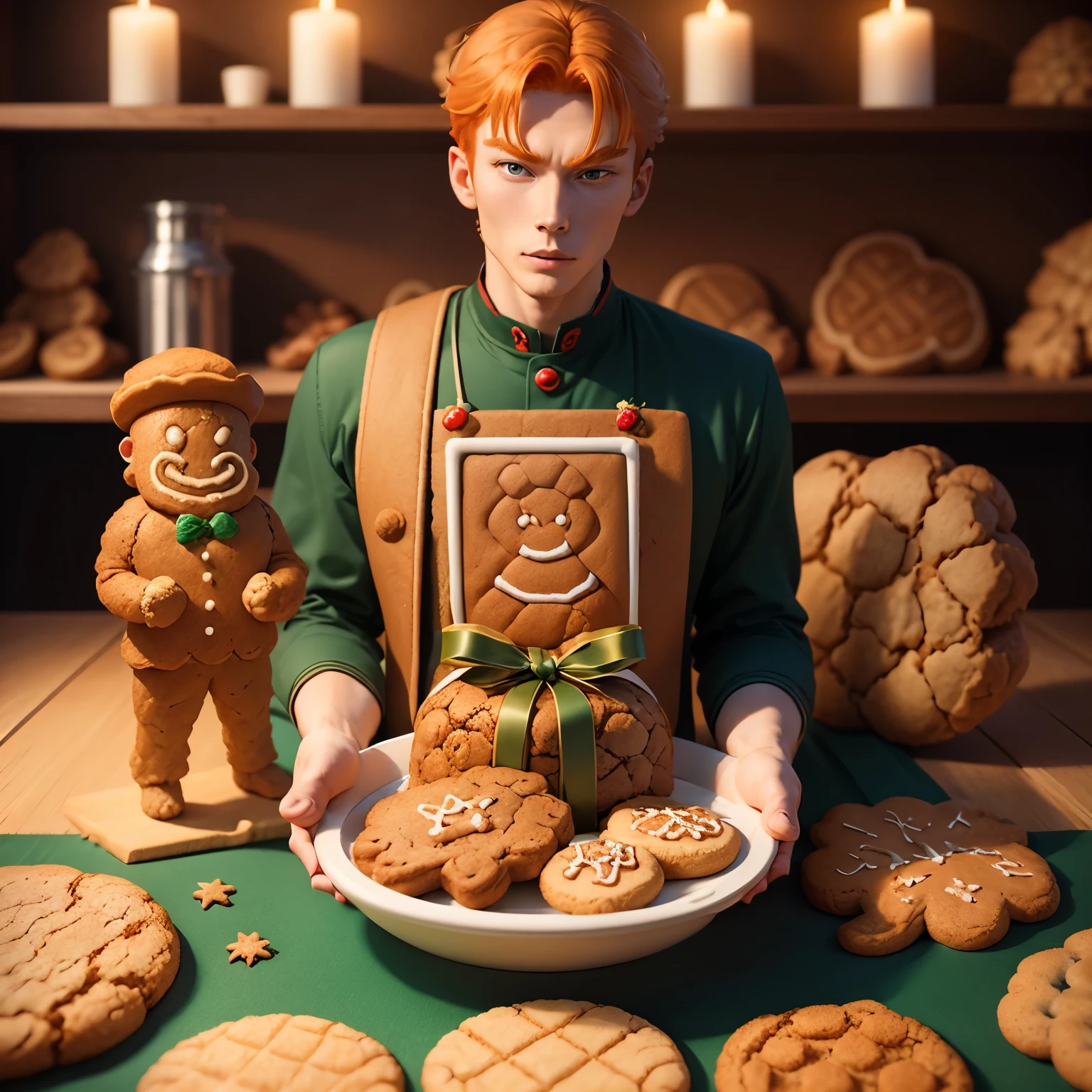 masterpiece、top-quality、ultra-detailliert、(ginger cookie man:1.3),multiple ginger cookie man,Christmas tree,