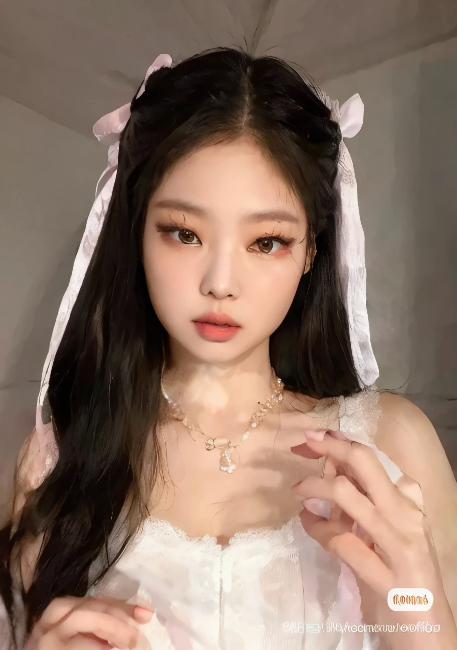 puffy Asian woman in a white dress and a pink bow, jennie blackpink, Ulzzang, maquiagem sul-coreana popular, young adorable korean face, wan adorable korean face, ****** coreana, maquiagem coreana popular, linda Delphine, Mulher sul-coreana bonita, young cute wan asian face, linda mulher coreana jovem, mulher coreana jovem bonita, Jaeyeon Nam