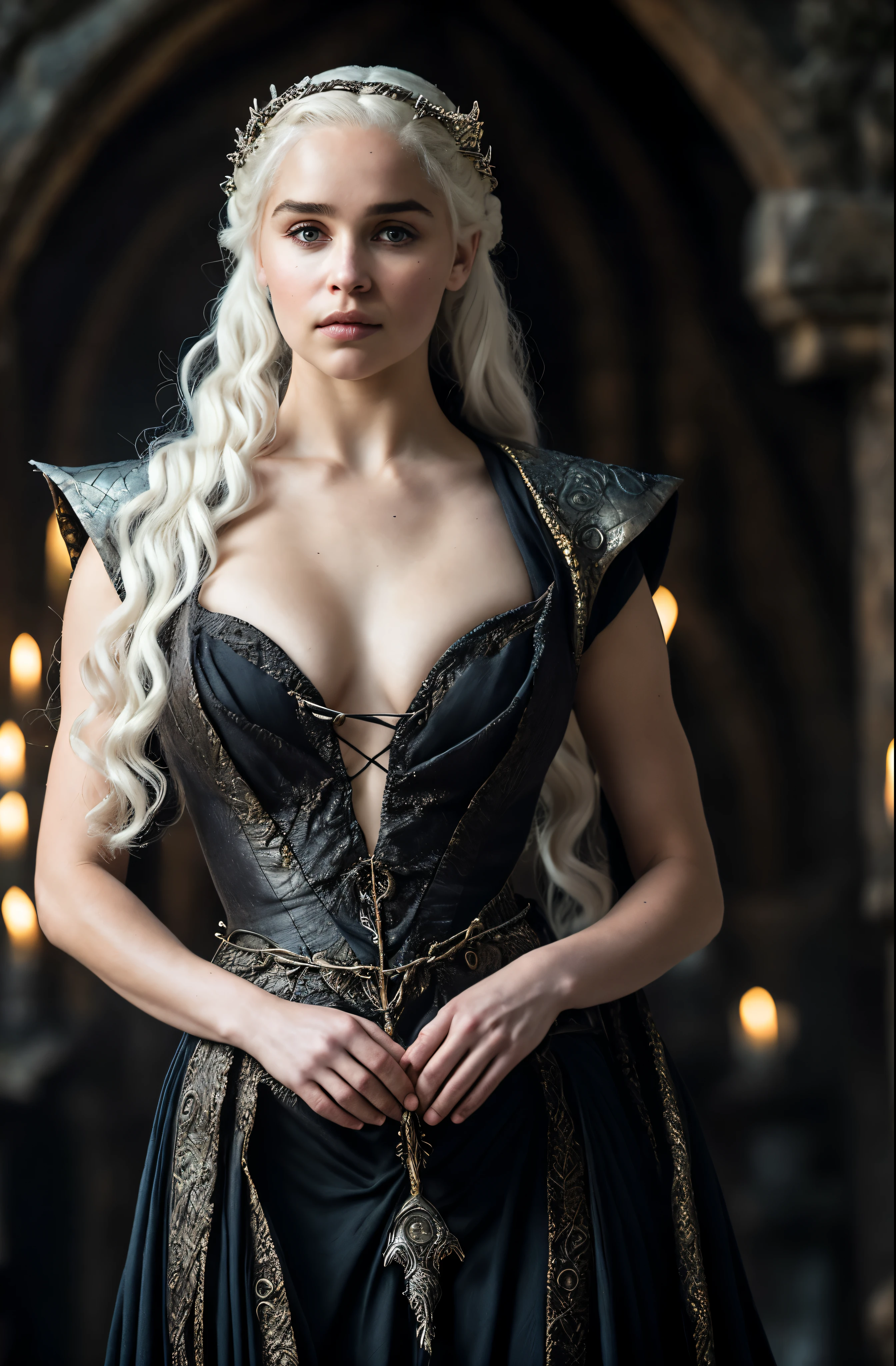 Royal Satin dress, Perfect eyes, flawless Beauty, pierced eyes, Masterpiece, Daenerys Targaryen, Gorgeous woman, queen, Queen Lady, Princess of Dragonstone, black mole on breast, The Unburnt, Queen of Meereen, Queen of the Andals, the Rhoynar and the First Men (claimant), Protector of the Seven Kingdoms (claimant), Khaleesi of the Great Grass Sea, Breaker of Shackles, Mother of Dragons, The One Who Was Promised, Lady of Dragonstone , 45 years Old, she is a Full growned lady now, beautiful mature lady, the queen, milf beauty, mature queen, Best quality, a small, charming Beauty, a captivating woman, fully ripen milf body, lustful queen, alluring appearance, unrivaled beauty, wonderful breasts, large breasts, mediaeval erotic costumes, a Game of Thrones-inspired costume, a close-up of a woman from the middle ages, Daenerys Targaryen, Daenerys, resembles Emilia Clarke, Emilia Clarke, scene from "Game of Throne," deep cleavage, warrior princess, healthy body, perfect thick body, attractive figure, fleshy body, style of "Game of Throne," beautiful lady, beautiful woman, mediaeval clothes, stunning woman, 8K, insane details, dress made of clothes and jewelry, perfect hair, styled hair, high clarity eyes, perfect hands, perfect fingers, perfect eyes