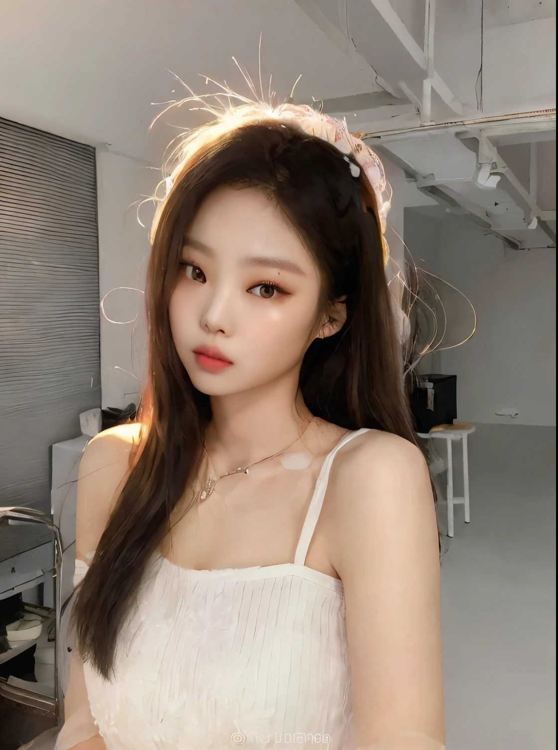 puffy Asian woman in a white dress and a pink bow, jennie blackpink, Ulzzang, maquiagem sul-coreana popular, young adorable korean face, wan adorable korean face, coreana, maquiagem coreana popular, linda Delphine, Mulher sul-coreana bonita, young cute wan asian face, linda mulher coreana jovem, mulher coreana jovem bonita, Jaeyeon Nam