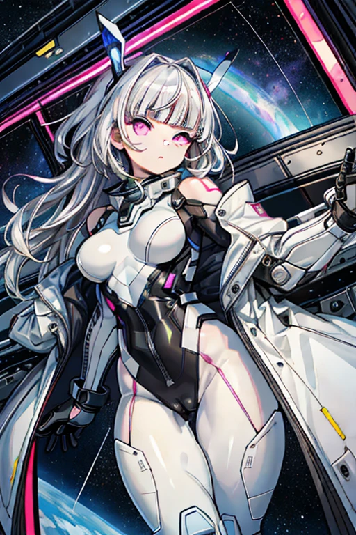 (masterpiece),(top-quality),girl with,((ultra-definition)),(高精細CGillustratio),(deadpan),Randomware,,nsfw,,(masterpiece:1.16),(top-quality:1.32), (Attention to detail)、(hight resolution:1.1)、(The best lighting:1.1)、(Best Shadows:1.1)、(extremely delicate and beautiful)、(Proper shading:1.1)、(illustratio:1.1)、(finish:1.1 )、overlap、(Appropriate posture)、(Proper configuration)、(Ultra-precision construction:1.2)、trimming、(Thick Highlight Outline)、(A detailed face)、(beautidful eyes)、(thick skin:1.16)、(Ultra-precision muscles:1.16)、Thick lashes、(soft cheeks:1)、Interior background of the space station、girl with1人、Android Girl、Complications、white hair、Long、Pink eyes、Luminescent pupil、deadpan、Off-shoulder suit、(Joint abnormalities、points々)joint:1.2)、thighs thighs thighs thighs、Decadent behavior、発光joint