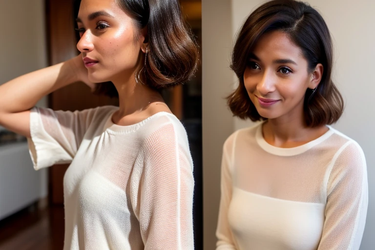 Penteado beleza e cuidados com o cabelo mulher bonita com longos cabelos castanhos naturais retrato glamour para