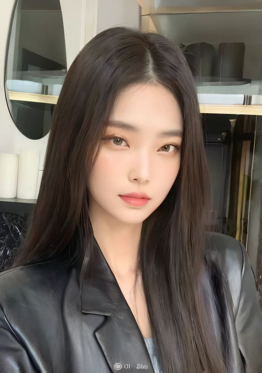 mulher arafed com cabelo preto longo vestindo uma jaqueta de couro preta, Gongbi, Heonhwa Choe, Jaeyeon Nam, Mulher sul-coreana bonita, coreana, Xision Wu, Hwang SE - EM, linda mulher coreana jovem, Wenfei Ye, Lee Ji-eun, Lee Ji - Eun, atriz da Coreia, Xintong Chen, louise zhang