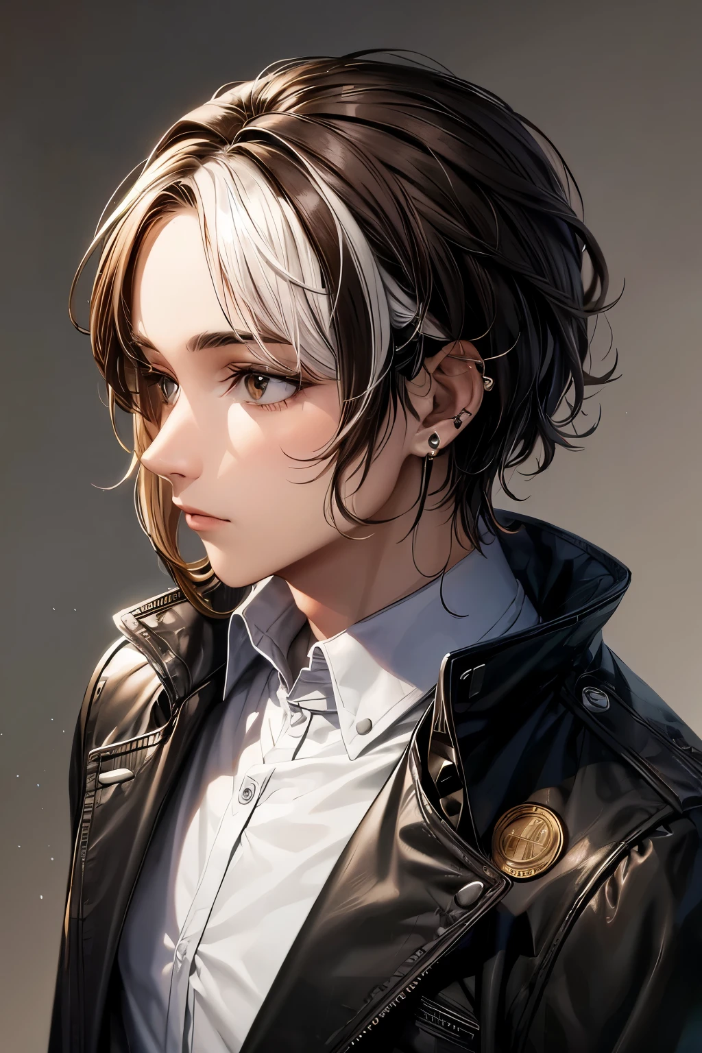 three silver hoop ear piercings