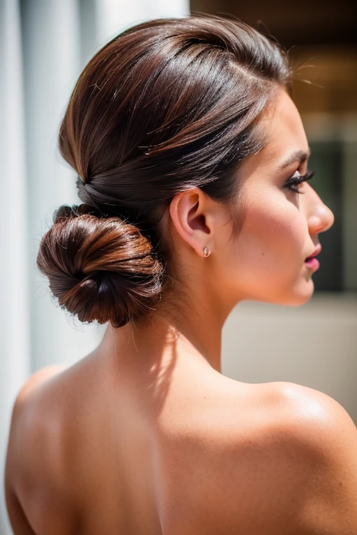 A girl nude ponytail