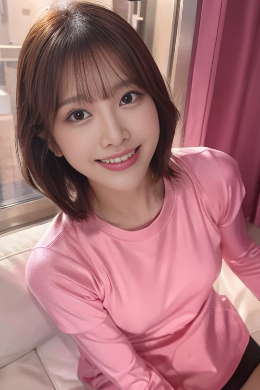 1girl, (solo:2.0),(pink knit top:1.6),(RAW photo, best quality:1.4), (realistic, photo-realistic:1.4), masterpiece, an extremely delicate and beautiful, extremely detailed, 2k wallpaper, Amazing, finely detail, extremely detailed CG unity 8k wallpaper, ultra-detailed, highres, soft light, beautiful detailed girl, extremely detailed eyes and face, beautiful detailed nose, beautiful detailed eyes,cinematic lighting,(blurry,bokeh backgound:1.2),(city:2.0),perfect anatomy,(slender body:1.0),(upper body:1.6),(expressionlessness :2.0),(looking at viewer:1.8),(young japanese idol:1.8),(brown short length hair:2.0), (brown eyes:1.8),(standinfg and posing:1.6),(front view:2.0), <lora:aoyamayoshino_lora-14:0.8>