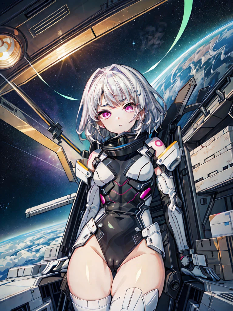 (​masterpiece),(top-quality),girl with,((ultra-definition)),(高精細CGillustratio),(deadpan),Randomware,,nsfw,,(​masterpiece:1.16),(top-quality:1.32), (Attention to detail)、(hight resolution:1.1)、(The best lighting:1.1)、(Best Shadows:1.1)、(extremely delicate and beautiful)、(Proper shading:1.1)、(illustratio:1.1)、(finish:1.1 )、overlap、(Appropriate posture)、(Proper configuration)、(Ultra-precision construction:1.2)、trimming、(Thick Highlight Outline)、(A detailed face)、(beautidful eyes)、(thick skin:1.16)、(Ultra-precision muscles:1.16)、Thick lashes、(soft cheeks:1)、Interior background of the space station、girl with1人、Android Girl、Complications、white  hair、Long、Pink eyes、Luminescent pupil、deadpan、Off-shoulder suit、(Joint abnormalities、points々)joint:1.2)、thighs thighs thighs thighs、Decadent behavior、発光joint