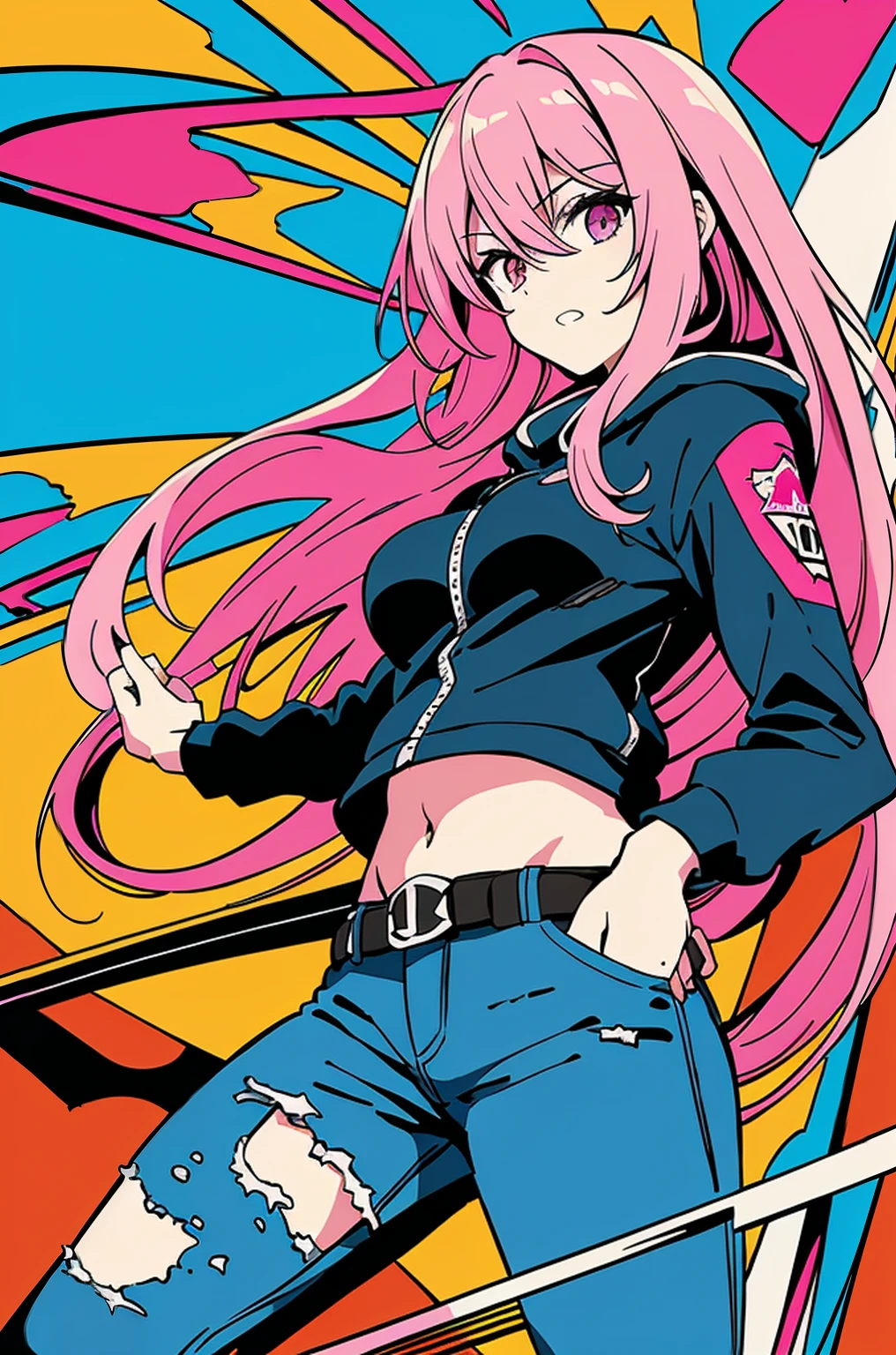 (masterpiece:1.3), (the best quality:1.2), (super fine illustrations:1.2), (Masterpiece), high quality, high detail, ((unparalleled masterpiece, best quality, perfect artwork)),
high contrast, flat color, splashes of color, colors mashing, Colorful paint explosion pattern, explosion background, broken colorful glass,
summer in city, heavy rain, block of water, noon city, big explosion, afternoon,
1woman, 30 years old, long hair, medium breasts size, pink hair, brown eyes, keep looking forward,
put on gloves, not wearing helmet, no headwear, racing,
motorcycle, on motorcycle, riding on motorcycle, road, riding, running, full cowl, 400cc,
[(pale green and orange background:1.1)::5], [(game character portrait:1.2):5],  
stumble, from side, hoodie, jeans, 
colorful color here and there,  Colorful paint explosion pattern,
strange sky,
(illustration:1.2), very wide shot, (line drawing:1.2), {{only five fingers}}