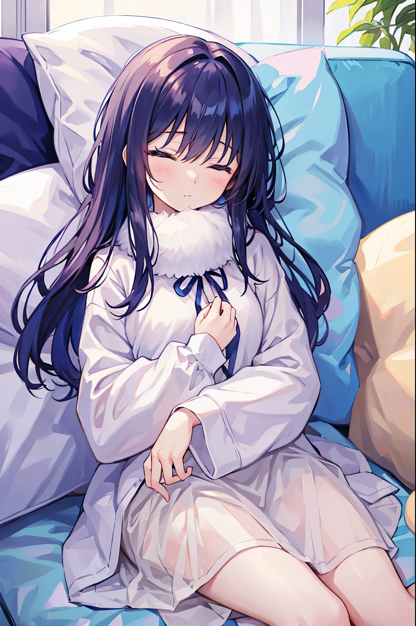 fluffy cushion、sleep