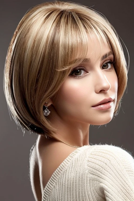 Penteado beleza e cuidados com o cabelo mulher bonita com longos cabelos castanhos naturais, imagem de meio corpo, retrato glamour para