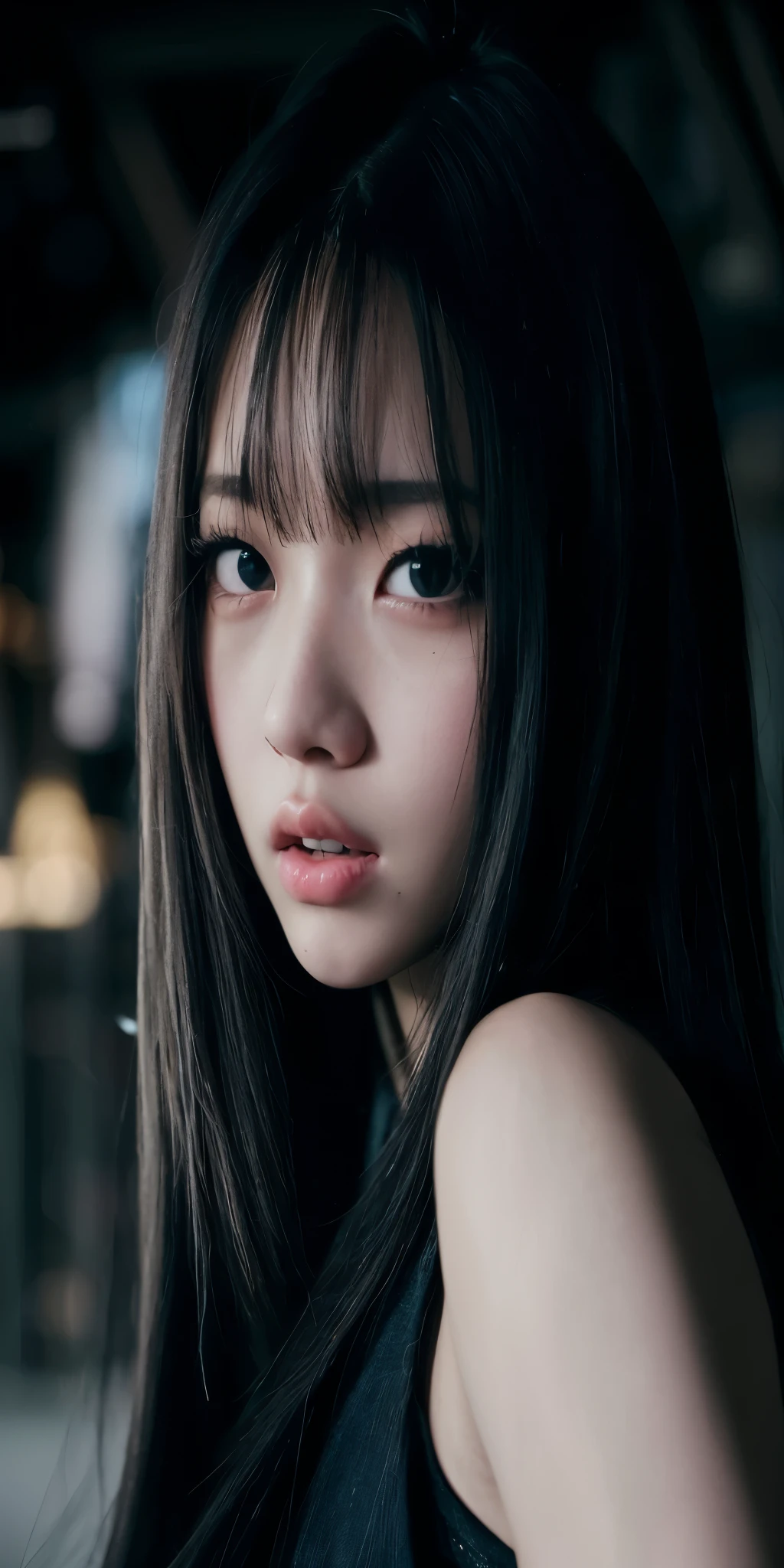 Un primer plano de una mujer con cabello largo y una blusa negra, portrait of Jossi de Blackpink, Lalisa Manoban de Blackpink, Jossi de Blackpink, Retrato Jisoo Blackpink, portrait of female Korean idol, Lalisa Manobal, Jisoo de Blackpink, Jisoo de Blackpink, Chica coreana, Parque Roseanne de Blackpink, Blackpink Jennie, ulzzang, Asian girl