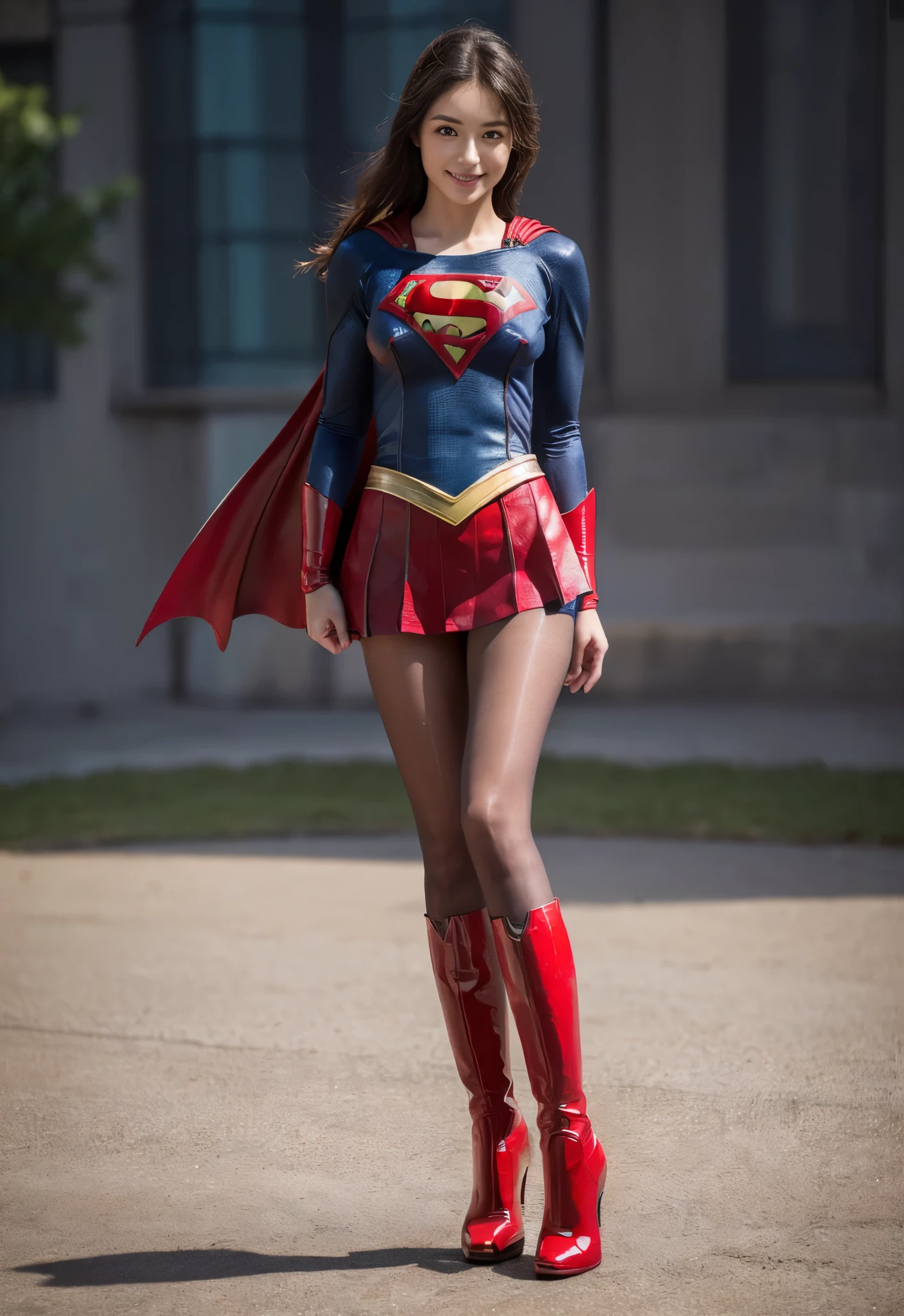 No background、Are sleeping、lying back on、(((Wear black tights on your beautiful legs.)))、(((Grow legs、tall、Legally express the beauty of your smile)))、((((Make the most of the original image)))、(((Supergirl Costume)))、(((beautiful hairl)))、(((Suffering)))、(((Feet must necessarily be worn with black tights)))、(((You need to wear red boots)))、((Top image quality、8K))、((top-quality、8K、masterpiece:1.3))、(((Keep Background )))、Crisp focus:1.2、Beautiful woman with perfect body shape:1.4、Slender Abs:1.2、a wet body:1.5、Highly detailed facial and skin texture、8K