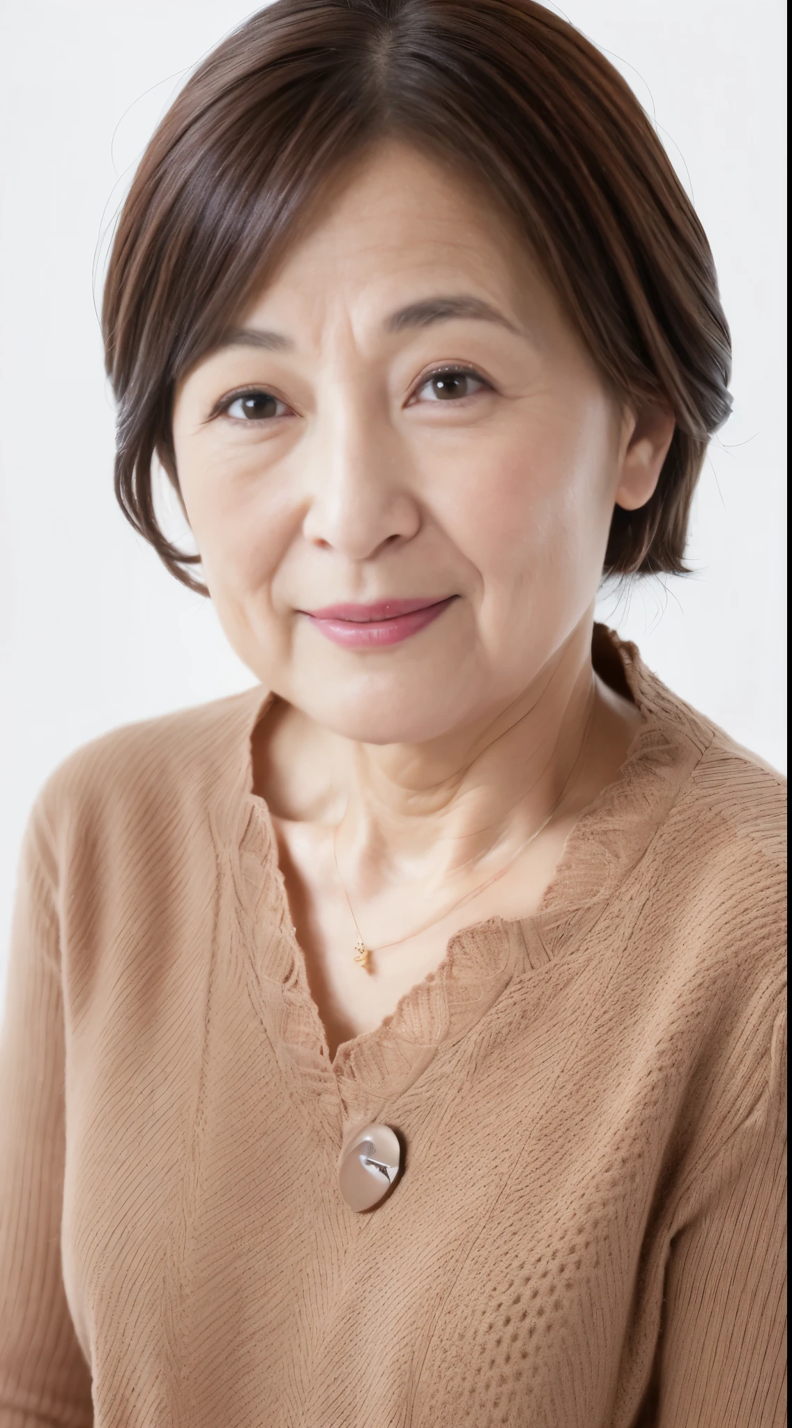 Elderly Mature Woman, Pure white background, gravure, facing front, ((Center your face on the screen)), Correctly depict lips,red-lips, Fancy makeup, from the chest up, masutepiece, Best Quality, Ultra-detailed, Photorealistic, Ultra-detailed細なスキン, Perfect Anatomy, (1 japanese mature woman), (Solo), 95 years old, huge udder, Mature Woman Politician, glamor, A sexy, Chromo-white skin, Looking at Viewer,