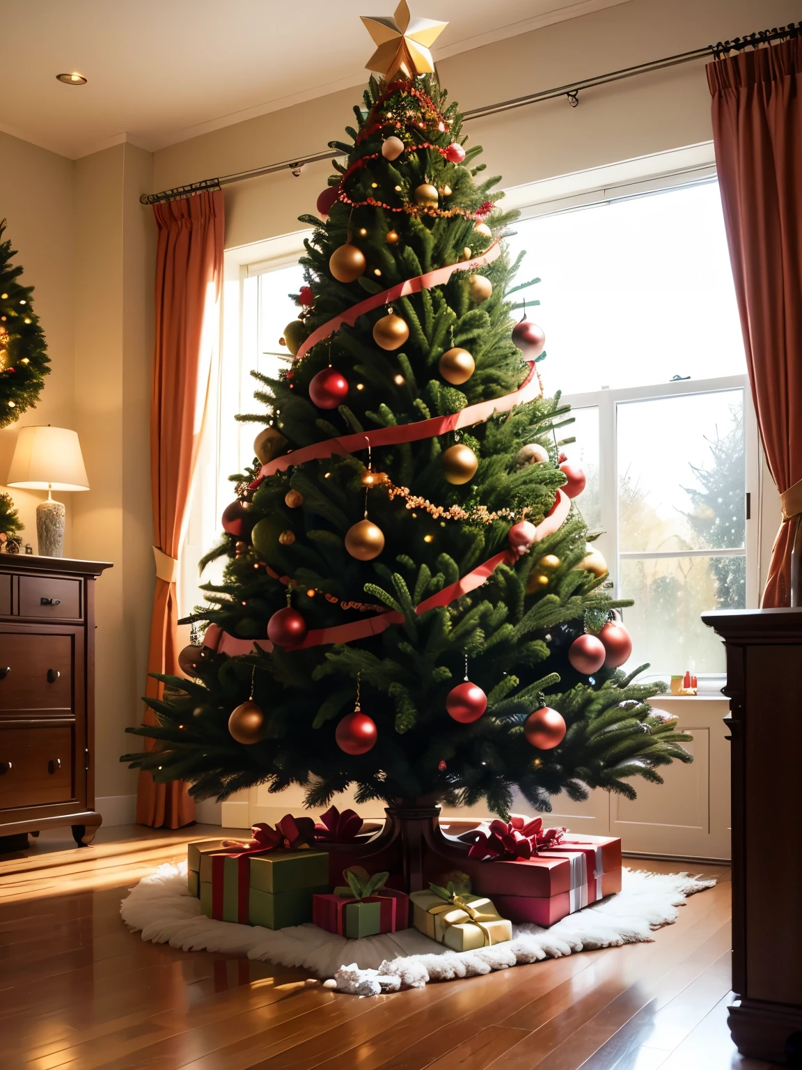 Christmas tree。Christmas style,furniture,famiglia