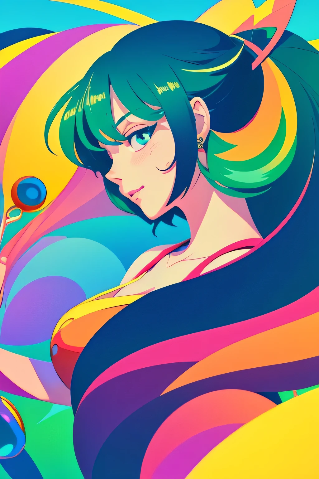 abstract style anime art,magical ,(Best Quality,8K,Clean lines,Vibrant colors,Eye-catching:1.2),Amazingly complex details,by artgerm
