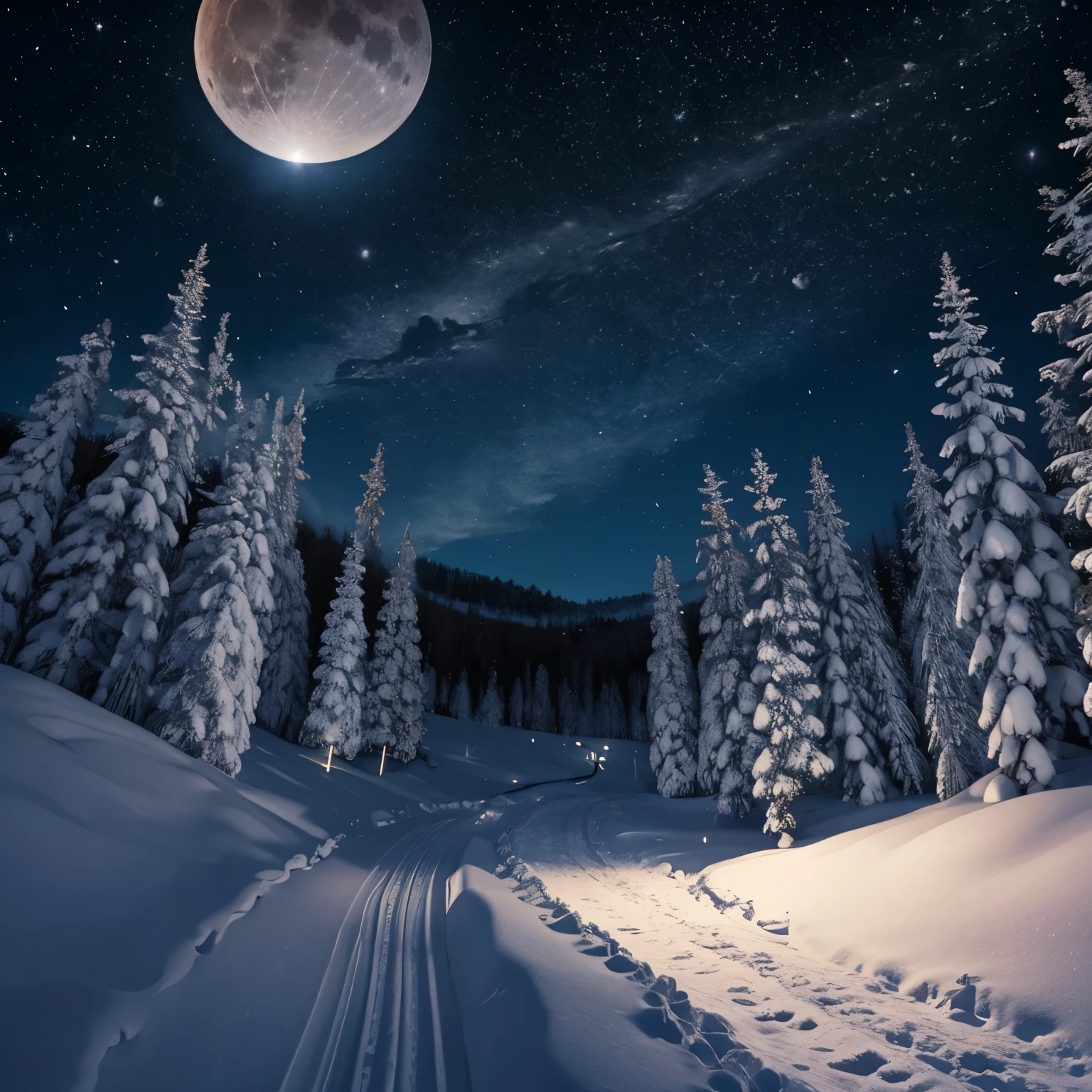 super blue moon night sky