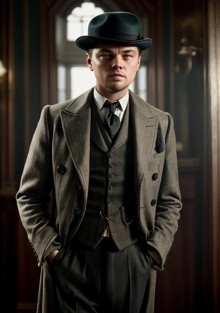 leonardo dicaprio in the peaky blinders style