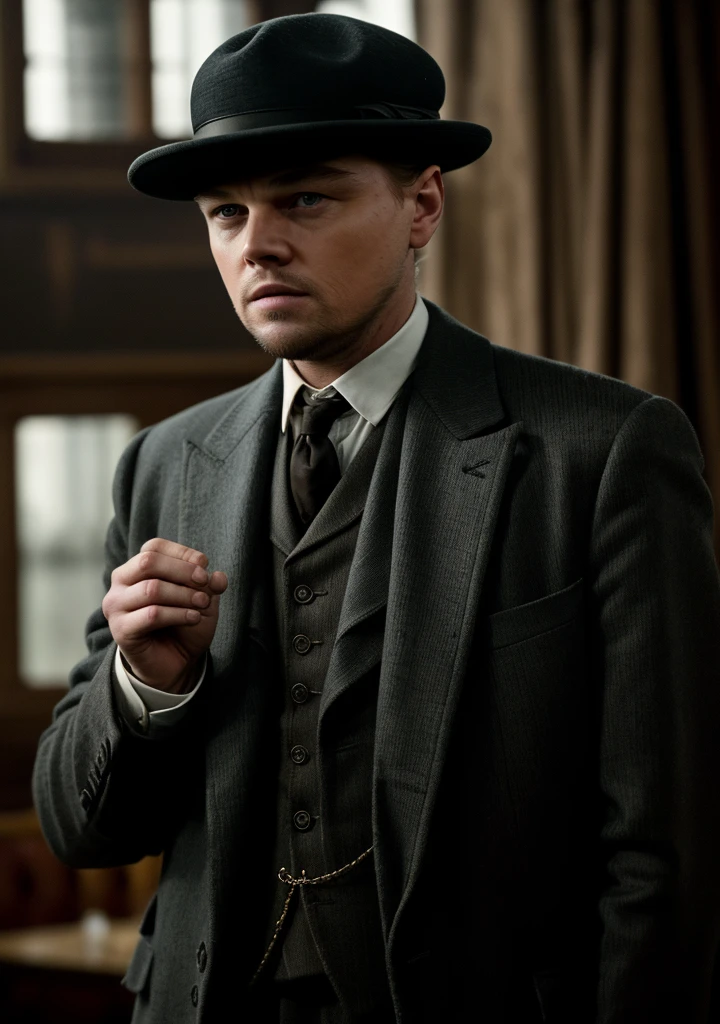 leonardo dicaprio in the peaky blinders style