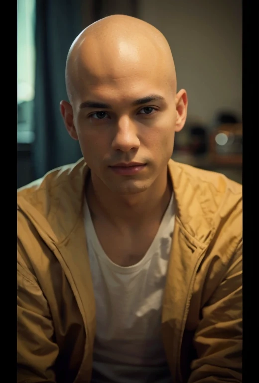 Young man bald head