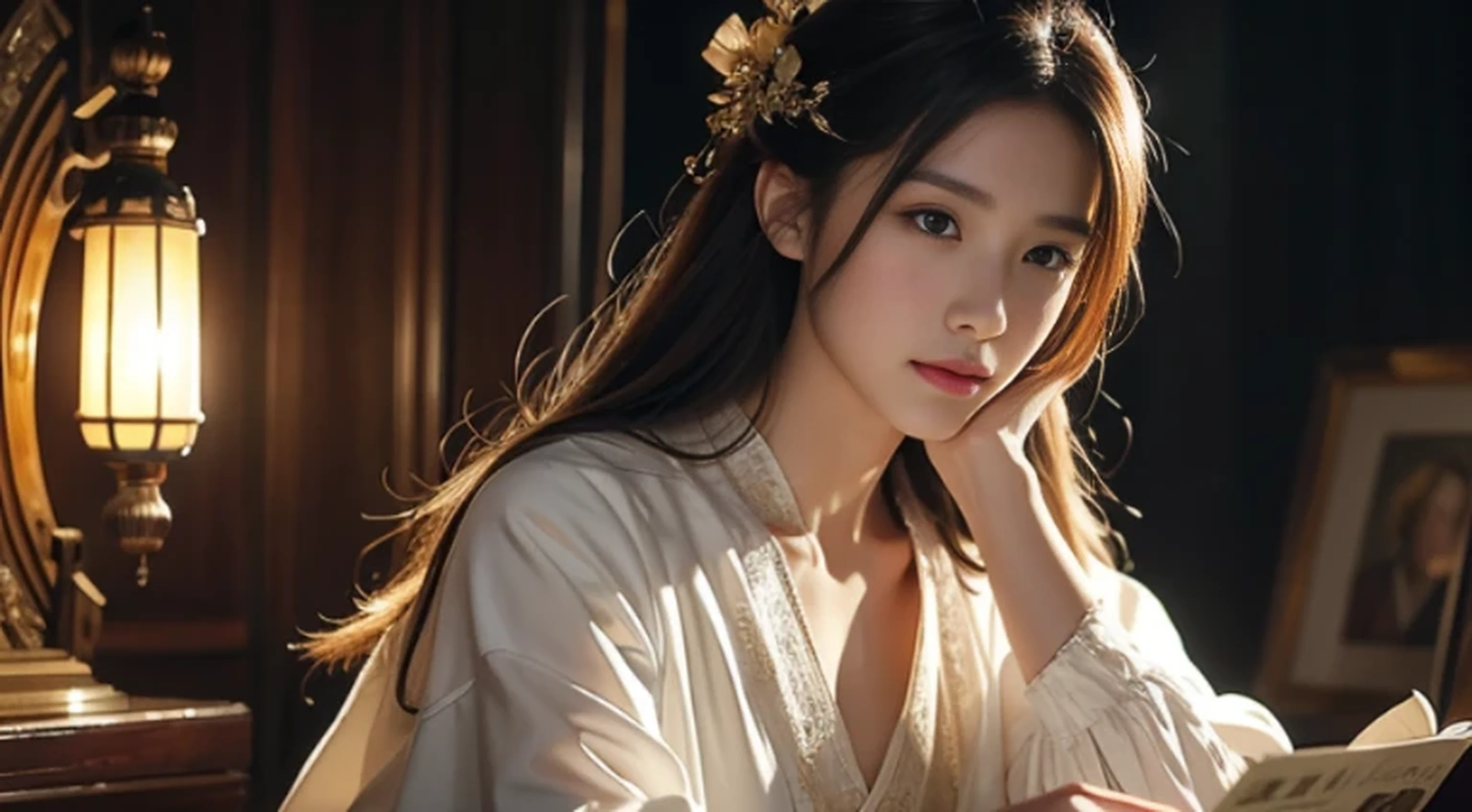 1人,Chinese handsome,4k画质,Brilliant light and shadow,dingdall effect,The halo,messy hair,young country,Gorgeous scene,dress nicely,锁链,merit,The eyes of ancient Chinese beauties are large and detailed,digitial painting,art stations,concept-art,Clear focus,lamplight,Greg Rutkoski、Artwork by Alphonse Mucha and Victo Ngai,facing at the camera