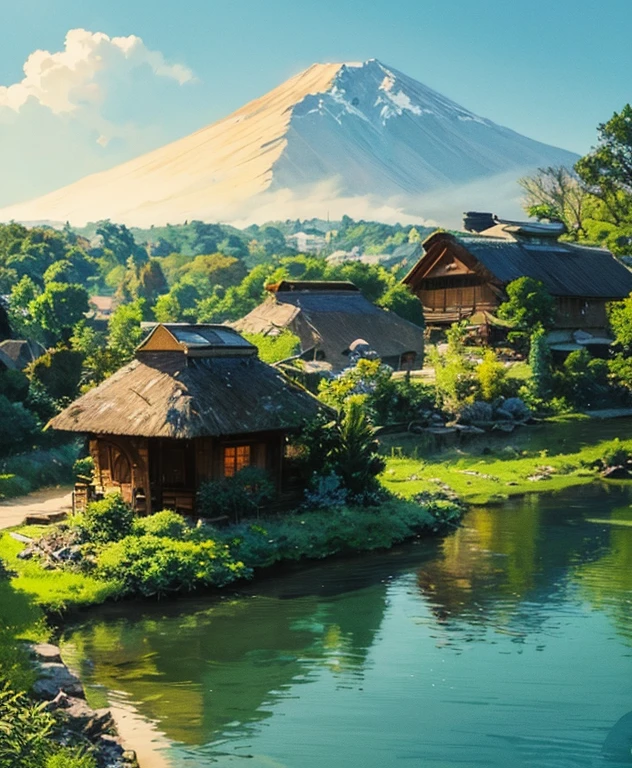 (((best quality))), a painting of a house on a hill with a path leading to it, anime countryside, anime background art, anime scenery, soft concept art studio ghibli, beautiful anime scenery, anime scenery concept art, studio ghibli concept art, ghibli studio environment, anime landscape, Beautiful anime scene, glibly makoto shinkai studio, ghibli studio landscape, cottagecore!!