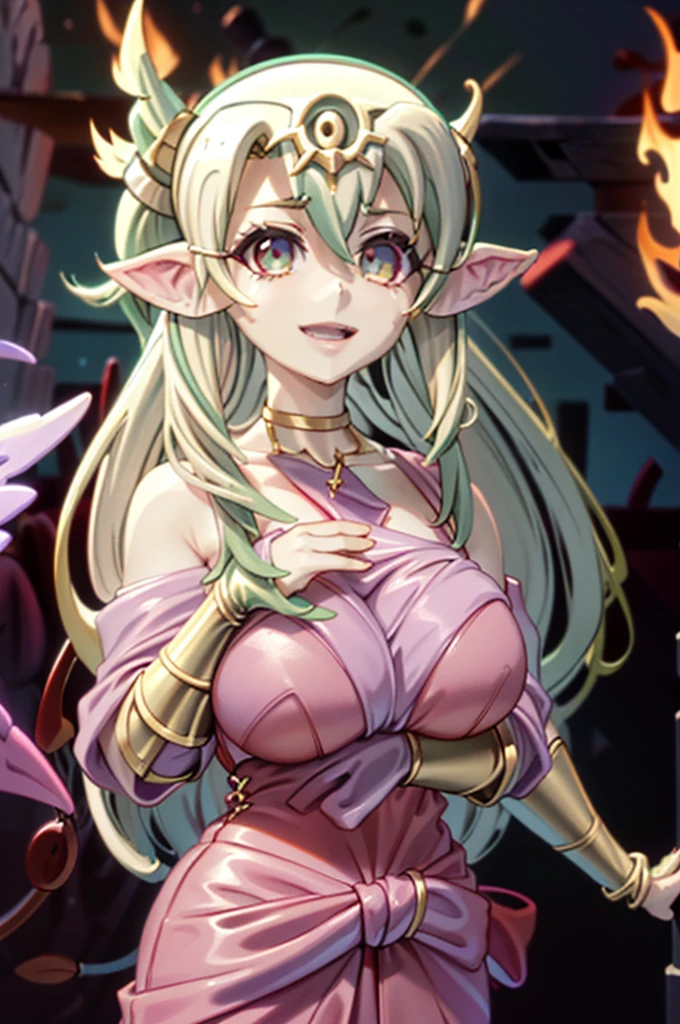 Illustration, 1girl, ((((tiki (fire emblem) )))), ((((illyasviel von einzbern)))), (((manakete))), (((fusion))), (((agglutination))), Combination, (((hembra madura))), (((manos en los pechos hipig))), (((hombros estrechos))), (((cintura estrecha))), (((They are smiling))), Cabello largo, enorme, Jardin de un castillo, (((gigantic breasts))), (((mature female))), Obra maestra, mejor calidad, ((Obra maestra)), ((mejor calidra descarrilado)), Parte superior del cuerpo, {{{agglutination}}}, Pose con las manos en las caderaira la cara de la persona))), (((mirada cara a cara))),