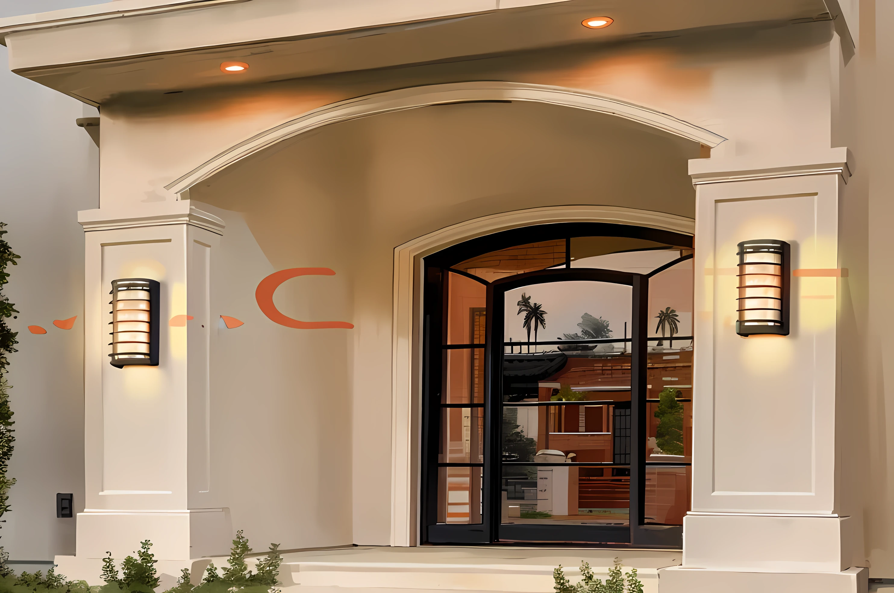 New Chinese,small green tile,Close-up of building with doors and windows, dramatic entry, forward lighting, light lighting side view, External lights are red, sconces, tall entry, soft filtered outdoors lighting, 1647, steel archways, front-illuminated, 1 5 0 4, 1450, 1 4 5 0, 1 4 9 3, outdoors lighting